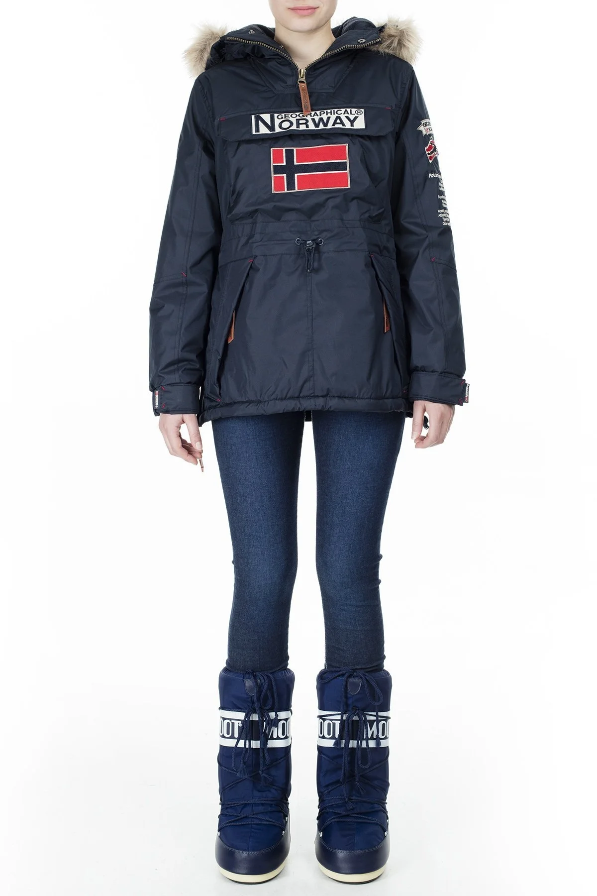 Norway Geographical Kapüşonlu Outdoor Bayan Parka BRIDGET LACİVERT - 4