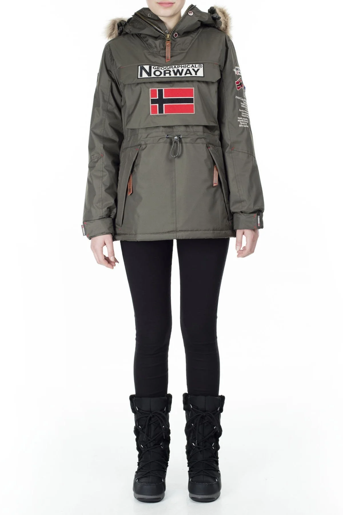 Norway Geographical Kapüşonlu Outdoor Bayan Parka BRIDGET HAKİ - 4