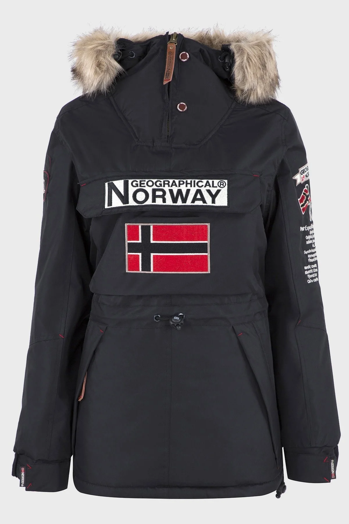 Norway Geographical Kapüşonlu Outdoor Bayan Parka BRIDGET SİYAH - 1