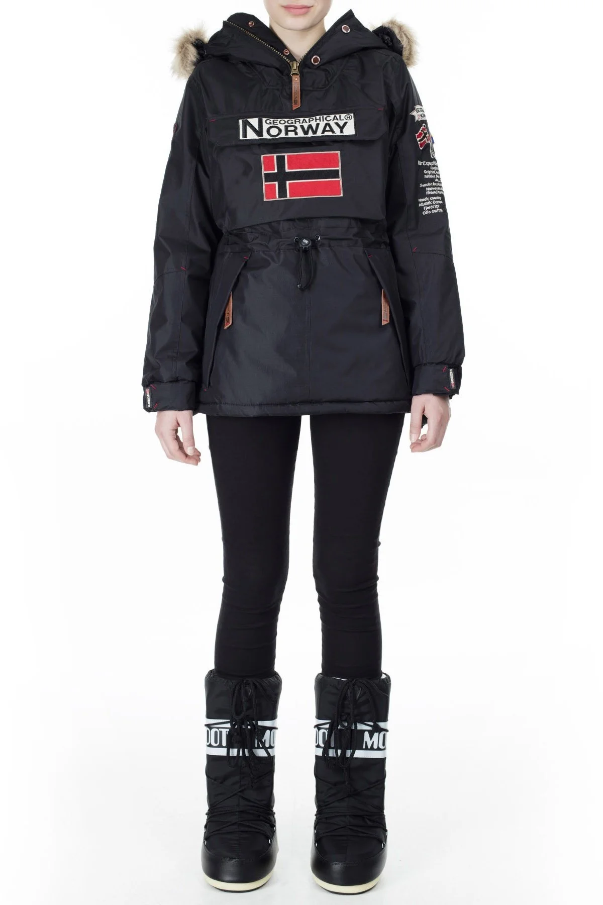 Norway Geographical Kapüşonlu Outdoor Bayan Parka BRIDGET SİYAH - 4