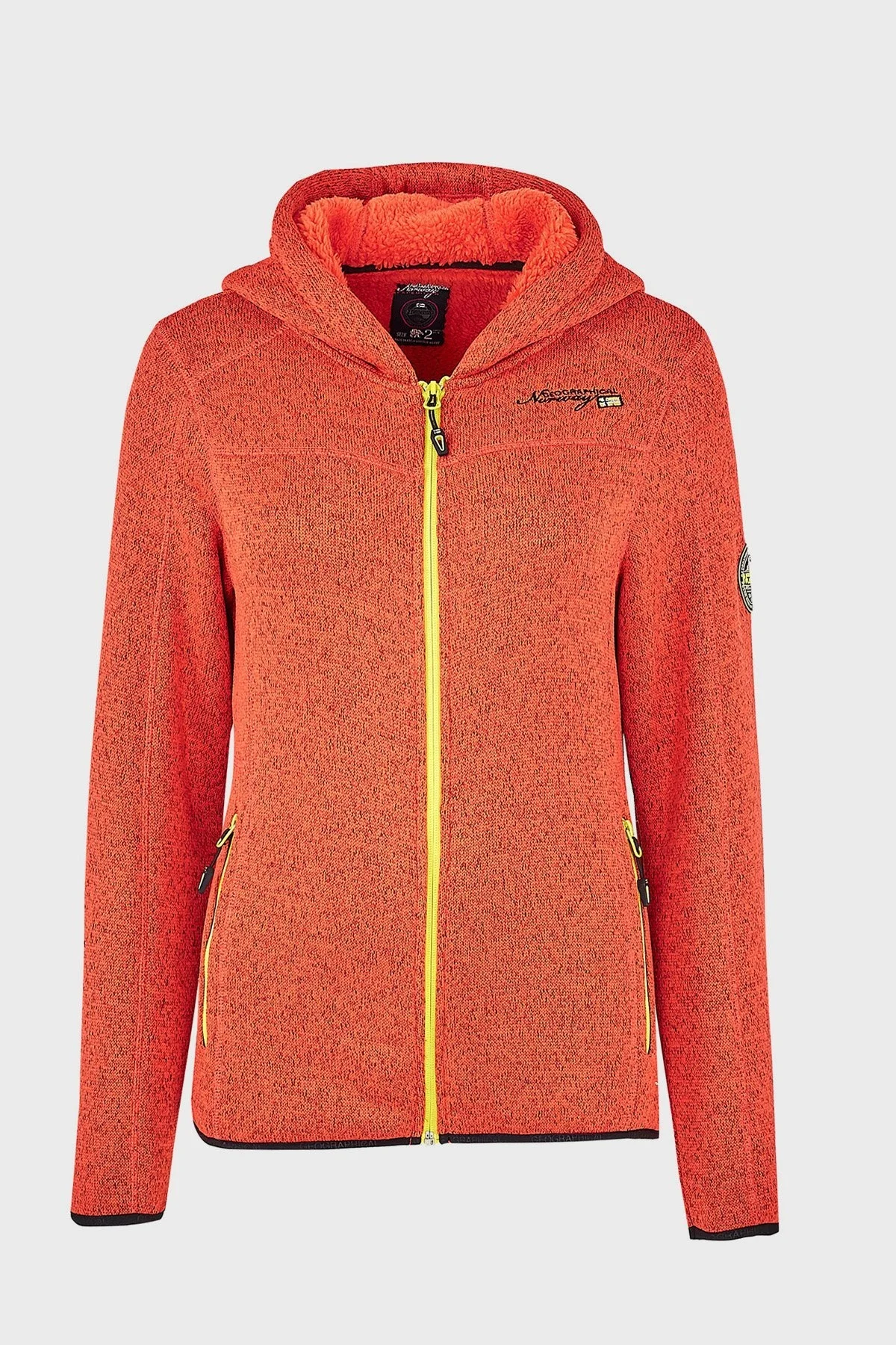 Norway Geographical Yumuşak Dokulu Soğuğa Dayanıklı Kapüşonlu Outdoor Bayan Polar TORCHE ORANGE - 1