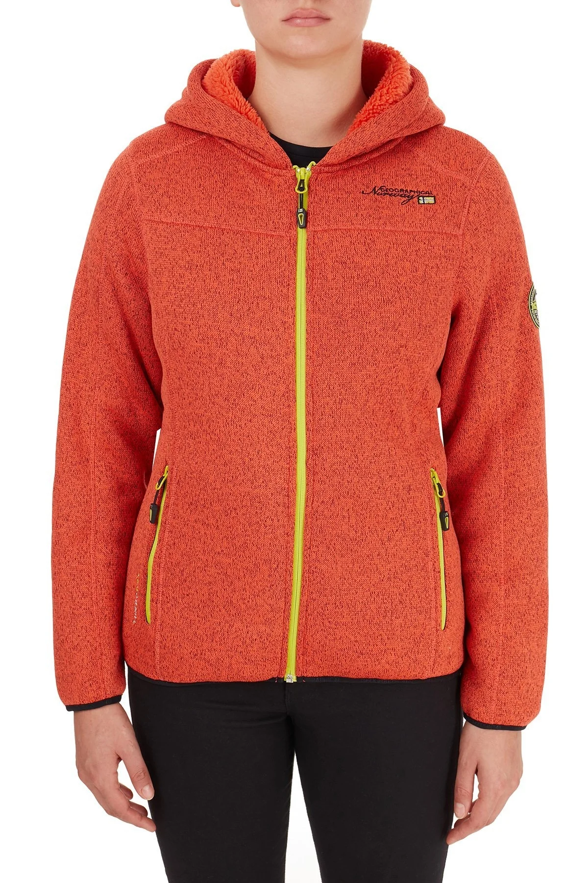 Norway Geographical Yumuşak Dokulu Soğuğa Dayanıklı Kapüşonlu Outdoor Bayan Polar TORCHE ORANGE - 2