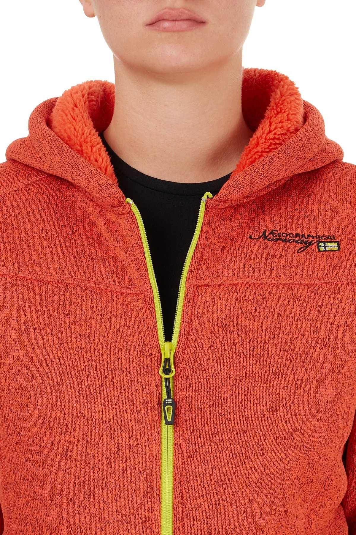 Norway Geographical Yumuşak Dokulu Soğuğa Dayanıklı Kapüşonlu Outdoor Bayan Polar TORCHE ORANGE - 6