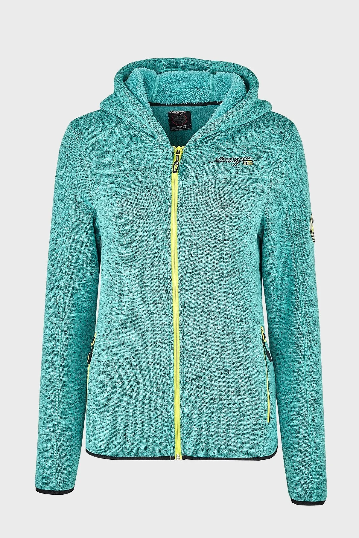 Norway Geographical Yumuşak Dokulu Soğuğa Dayanıklı Kapüşonlu Outdoor Bayan Polar TORCHE YEŞİL - 1