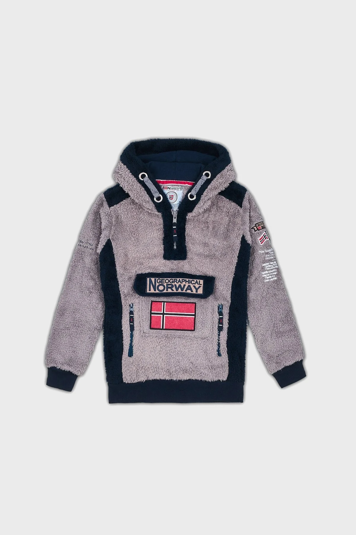 Norway Geographical Kapüşonlu Outdoor Polar Çocuk Sweat GYMCLASS B KOYU GRİ - 1