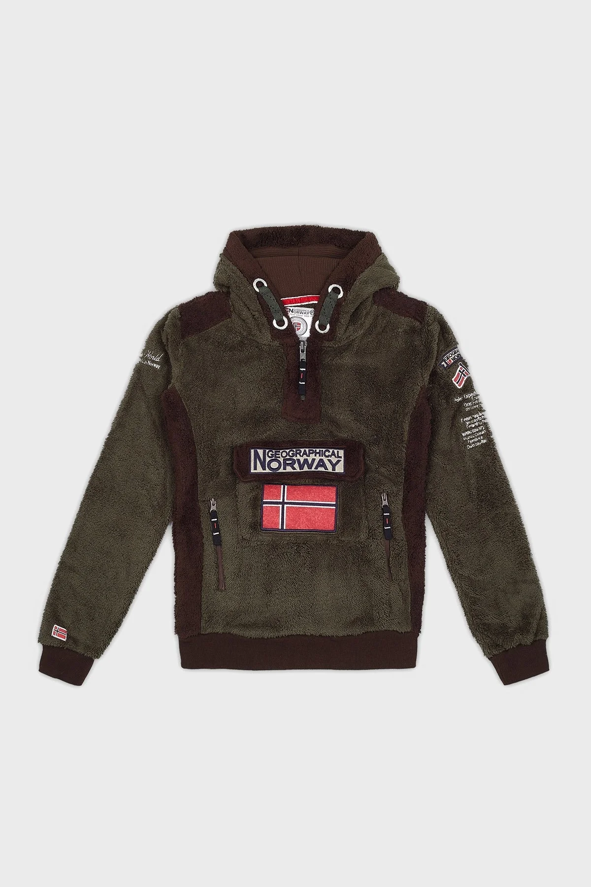 Norway Geographical Kapüşonlu Outdoor Polar Çocuk Sweat GYMCLASS B HAKİ - 1