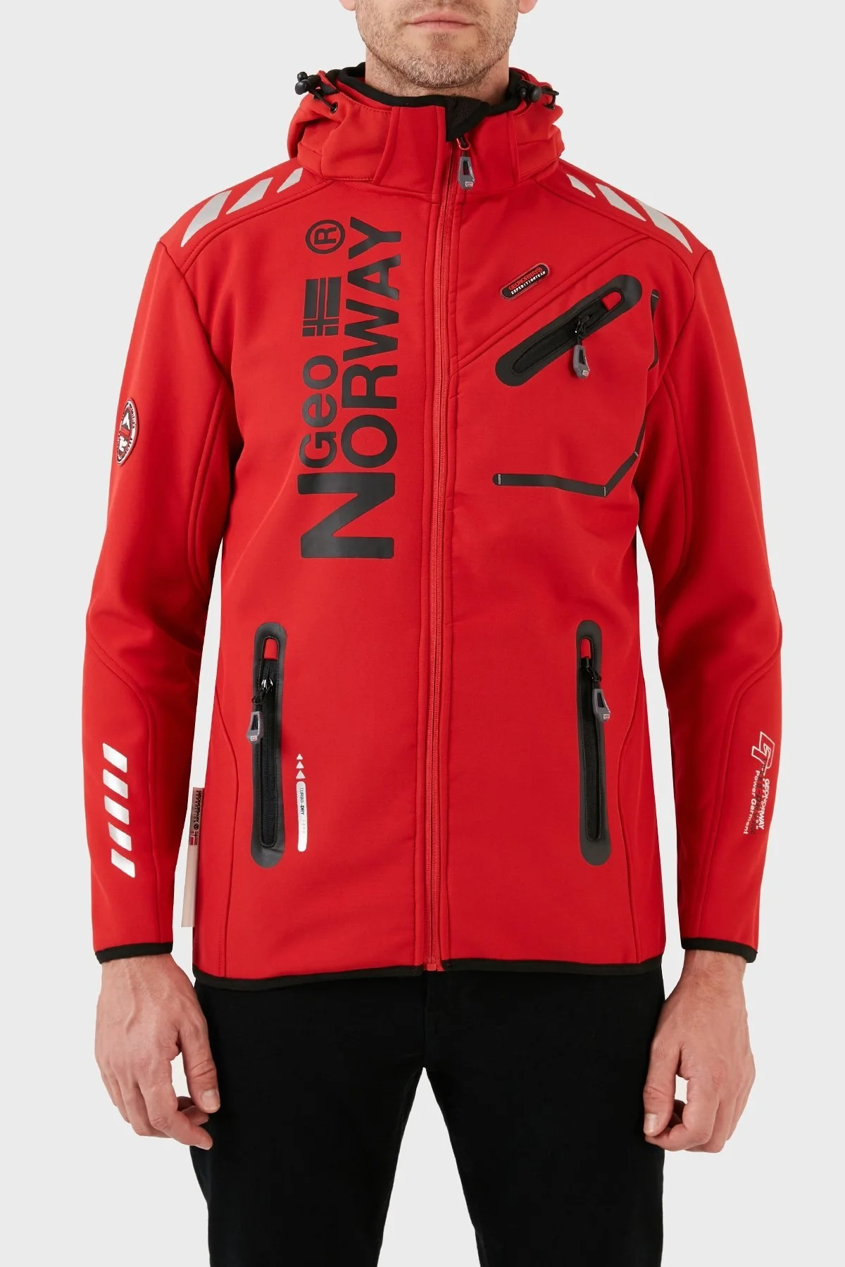 Norway Geographical Kapüşonlu Su Geçirmez 5000 mm Outdoor Erkek Mont ROYAUTE KIRMIZI - 1