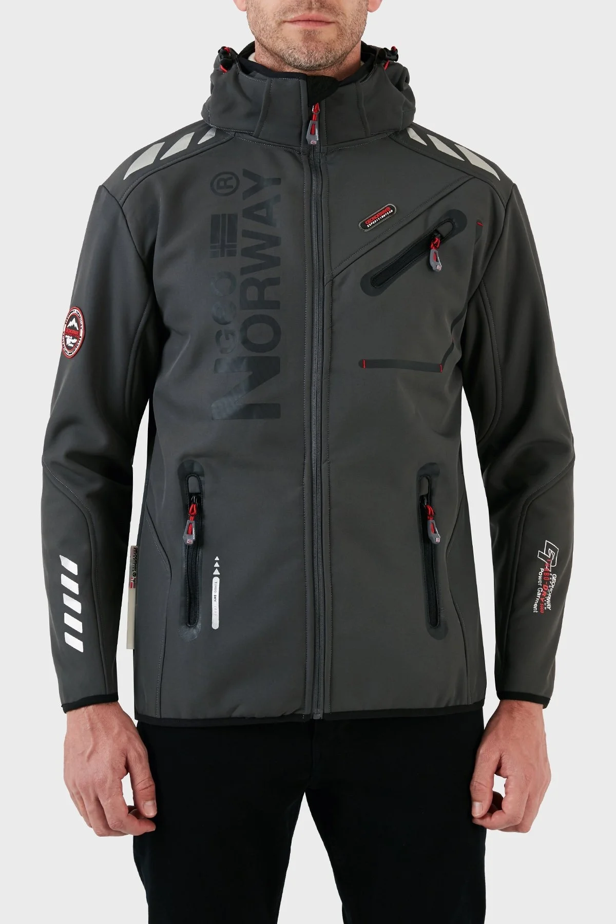 Norway Geographical Kapüşonlu Su Geçirmez 5000 mm Outdoor Erkek Mont ROYAUTE KOYU GRİ - 1