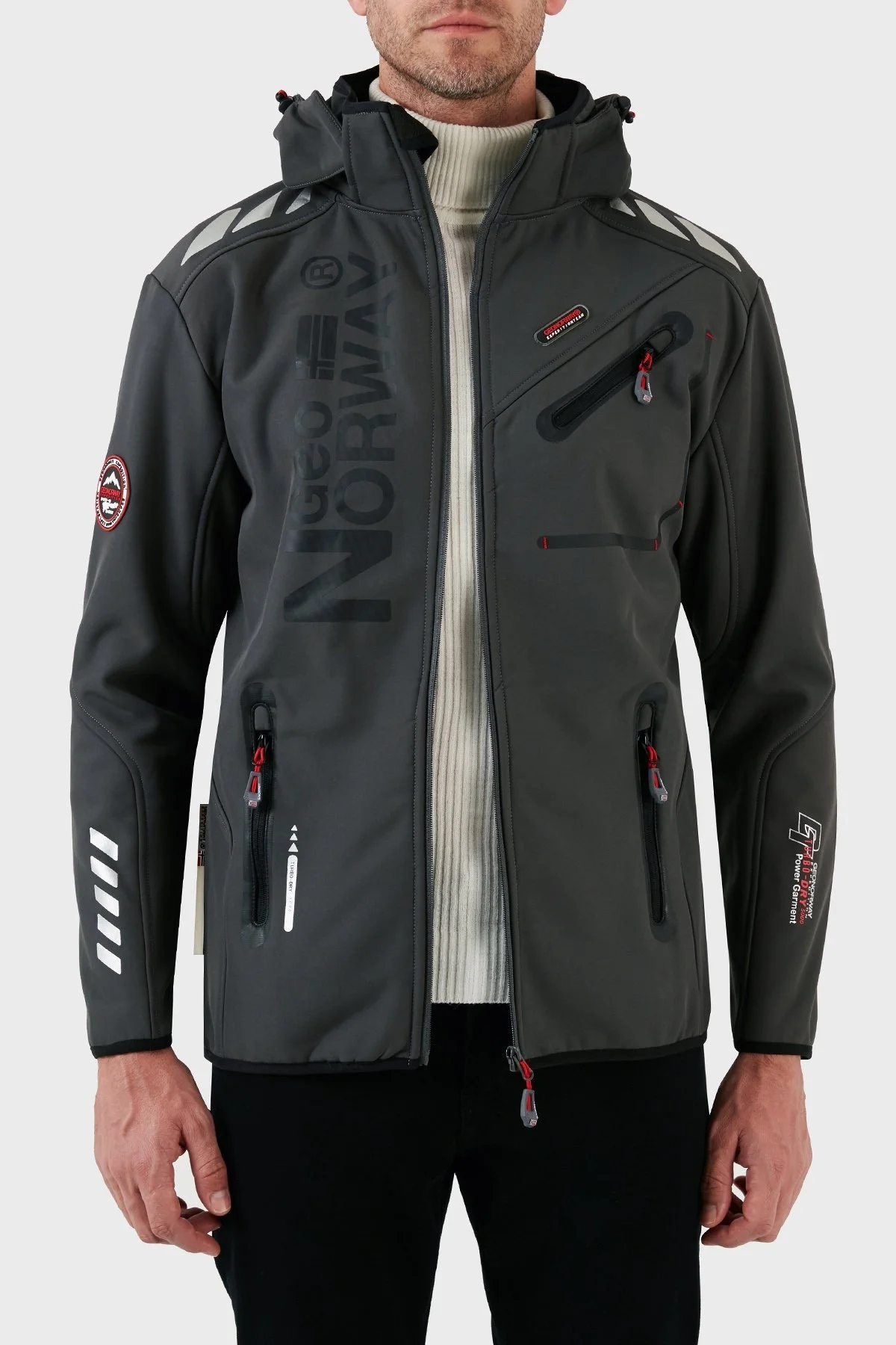 Norway Geographical Kapüşonlu Su Geçirmez 5000 mm Outdoor Erkek Mont ROYAUTE KOYU GRİ - 3