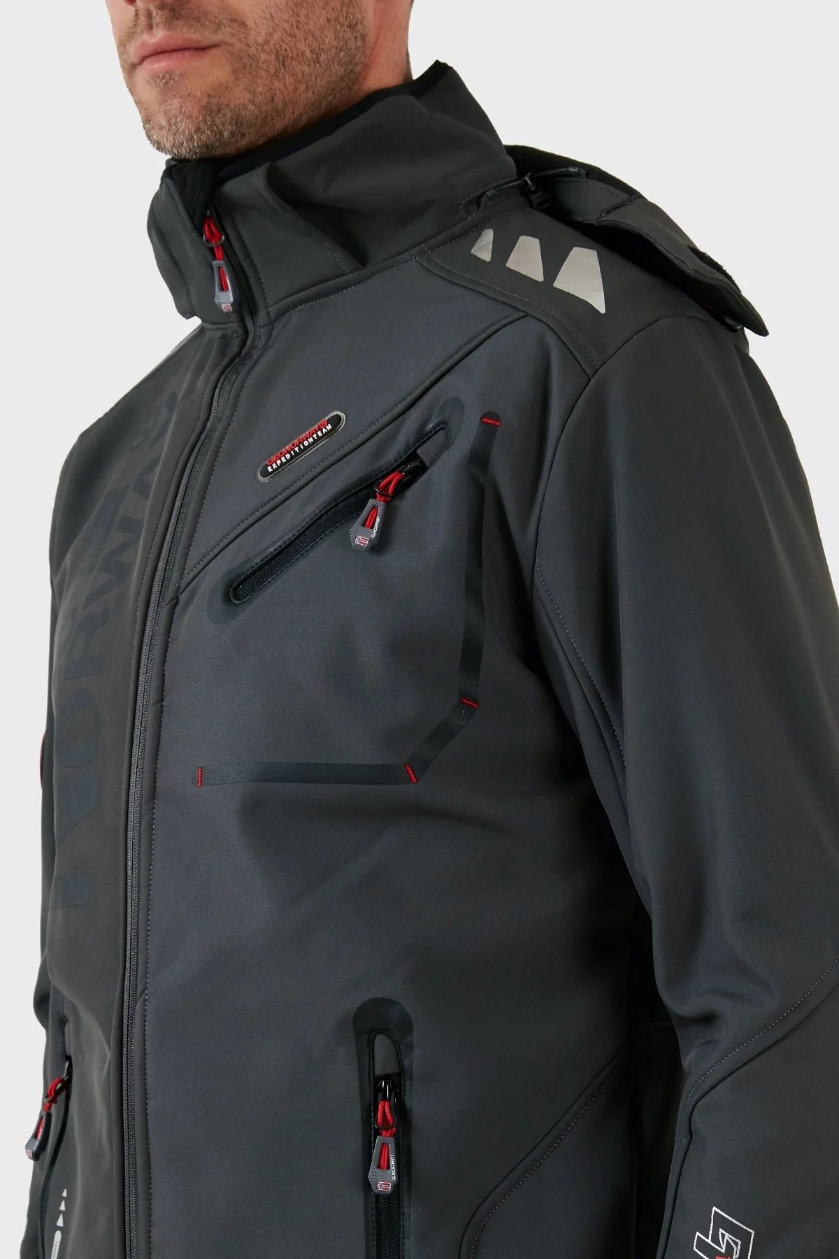 Norway Geographical Kapüşonlu Su Geçirmez 5000 mm Outdoor Erkek Mont ROYAUTE KOYU GRİ - 4