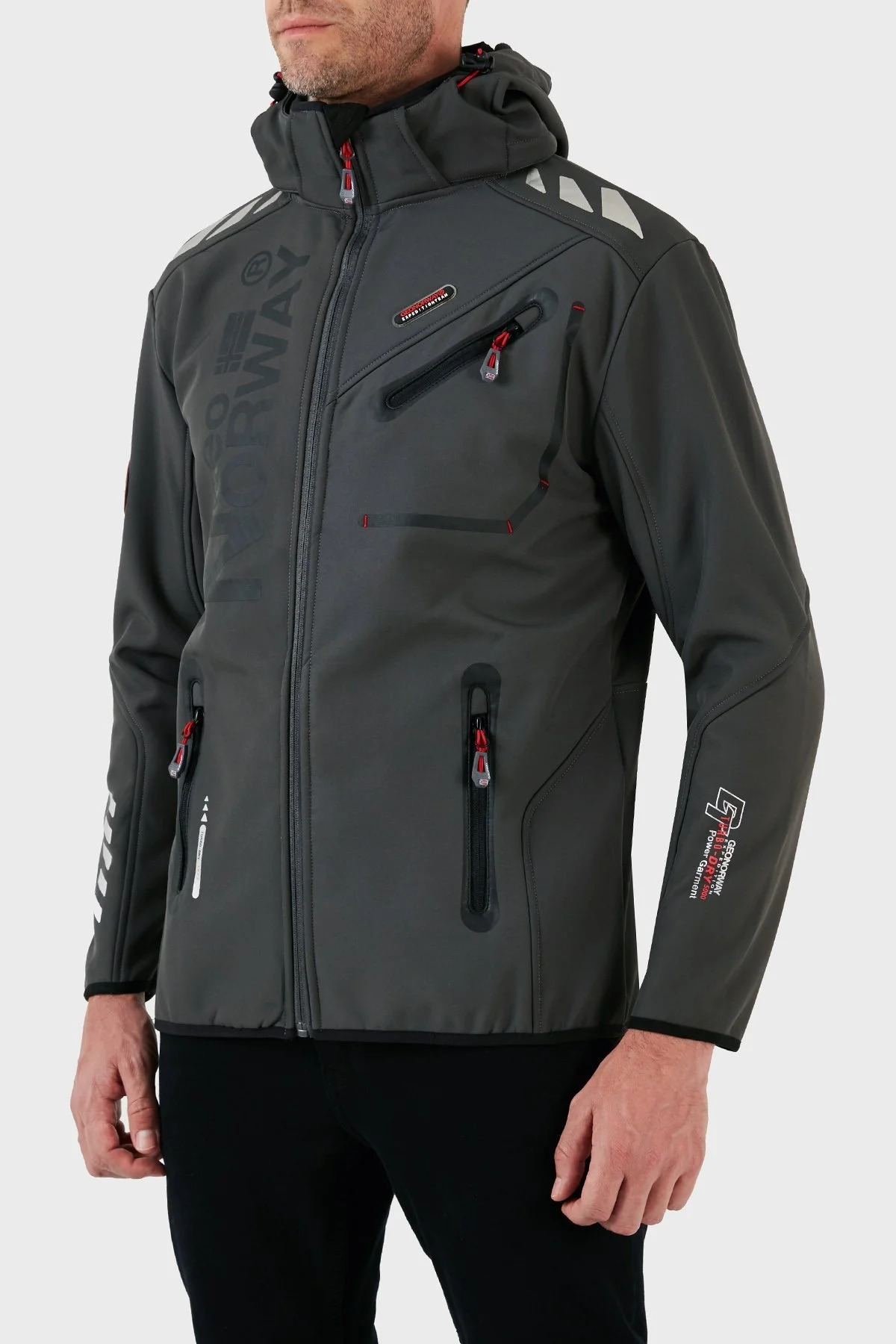 Norway Geographical Kapüşonlu Su Geçirmez 5000 mm Outdoor Erkek Mont ROYAUTE KOYU GRİ - 6