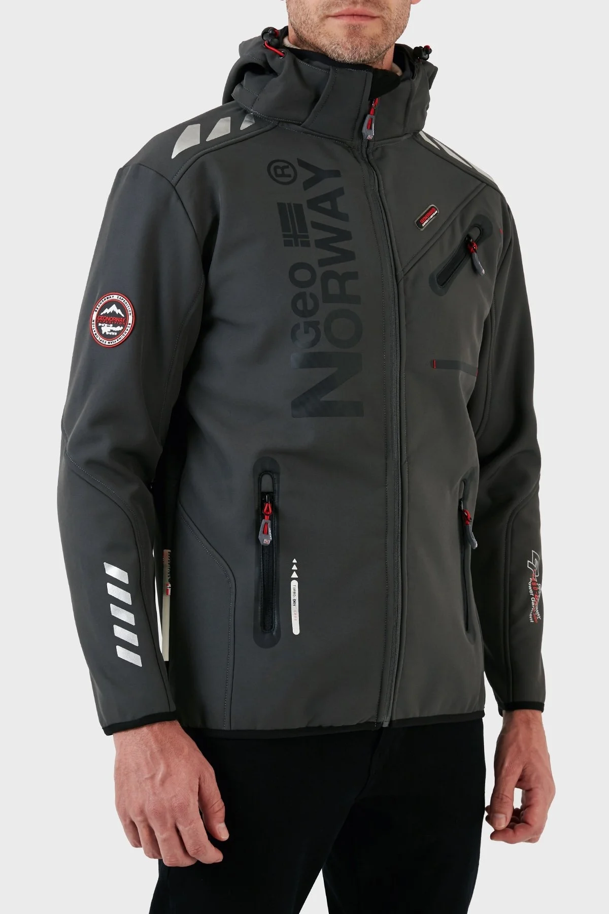 Norway Geographical Kapüşonlu Su Geçirmez 5000 mm Outdoor Erkek Mont ROYAUTE KOYU GRİ - 7