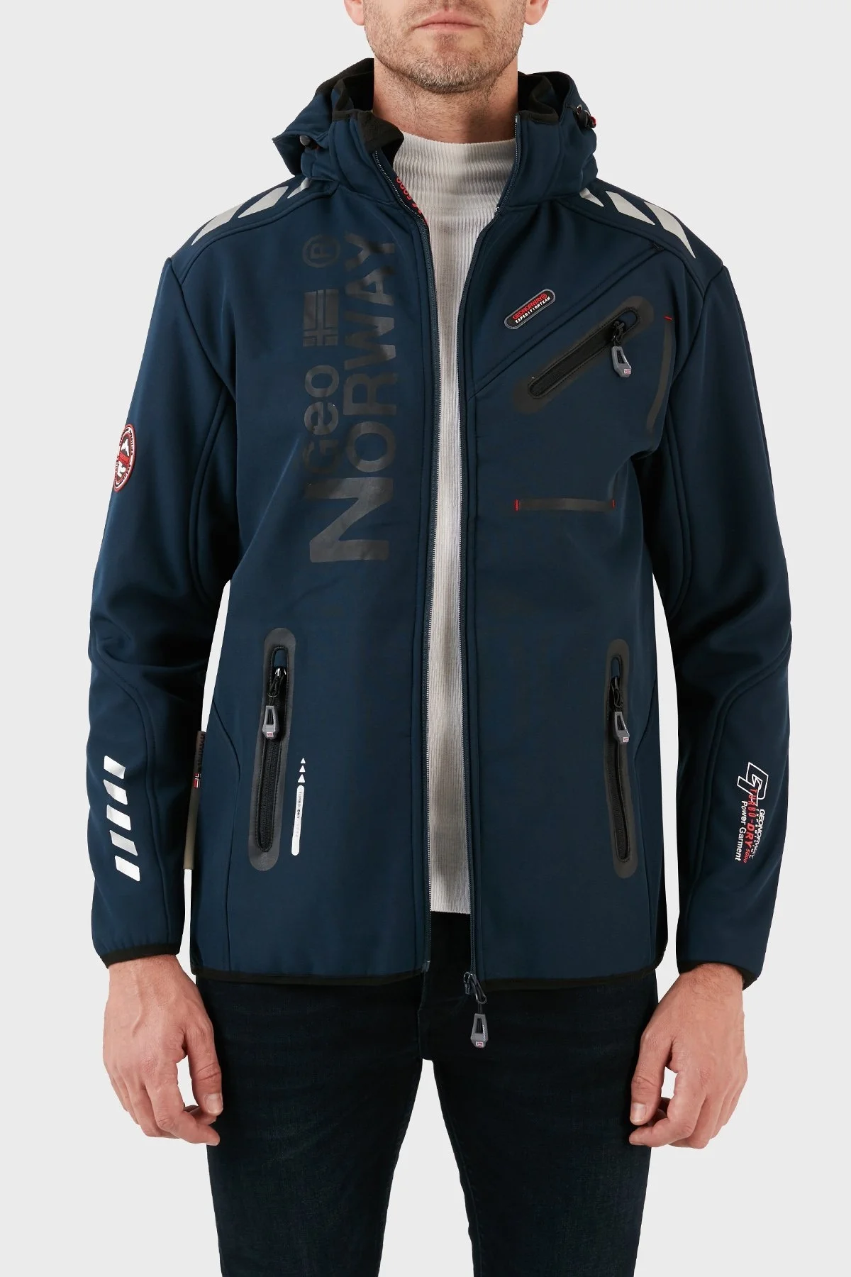 Norway Geographical Kapüşonlu Su Geçirmez 5000 mm Outdoor Erkek Mont ROYAUTE LACİVERT - 3