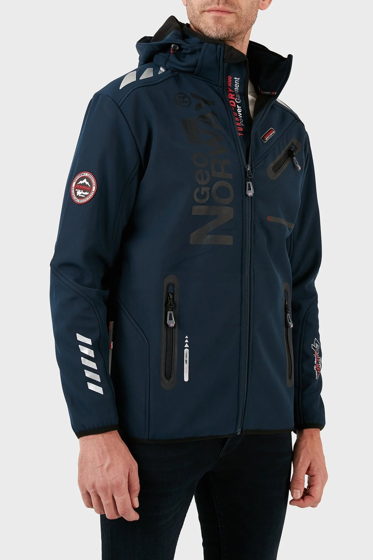 Norway Geographical Kapüşonlu Su Geçirmez 5000 mm Outdoor Erkek Mont ROYAUTE LACİVERT - 7