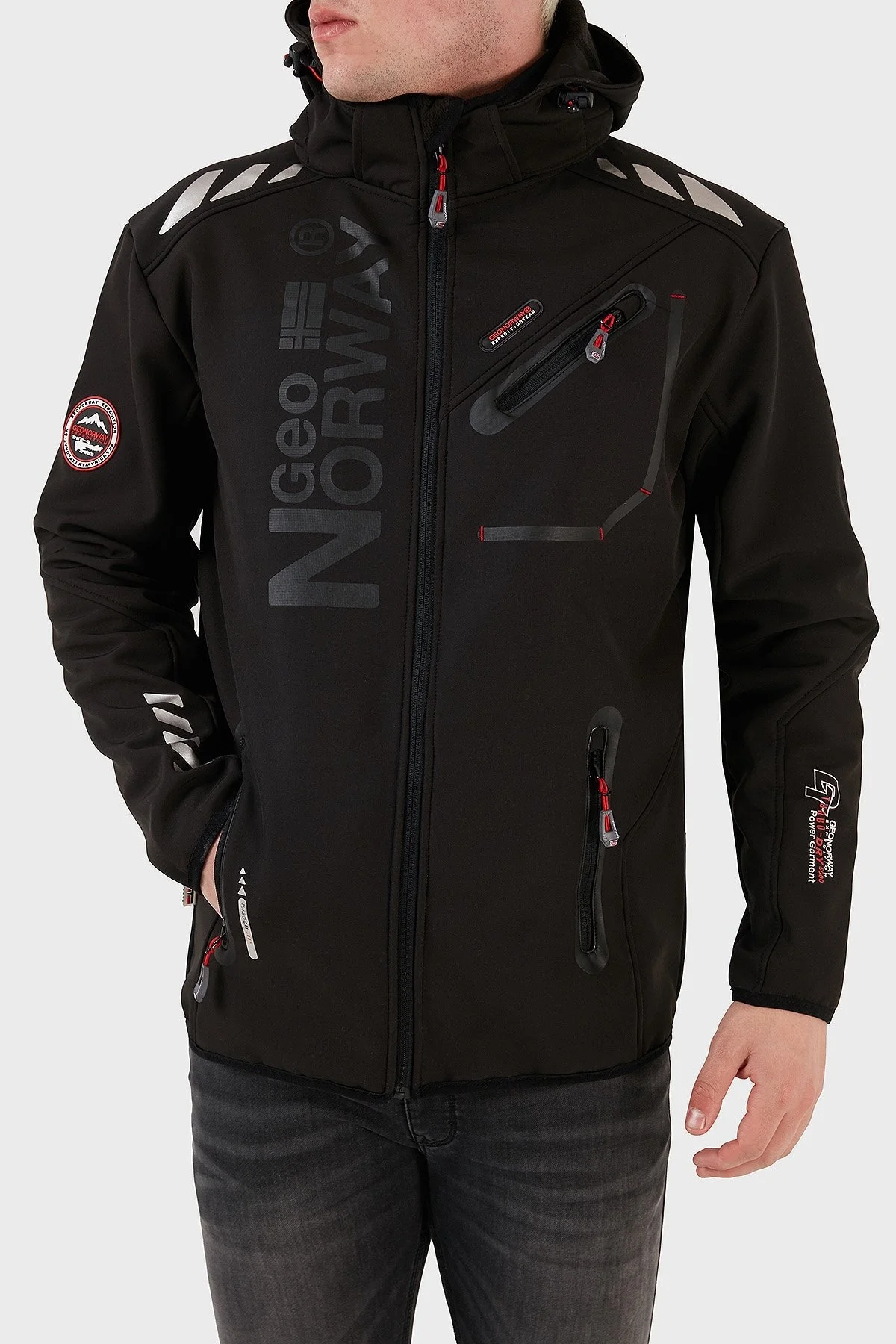 Norway Geographical Kapüşonlu Su Geçirmez 5000 mm Outdoor Erkek Mont ROYAUTE SİYAH - 1