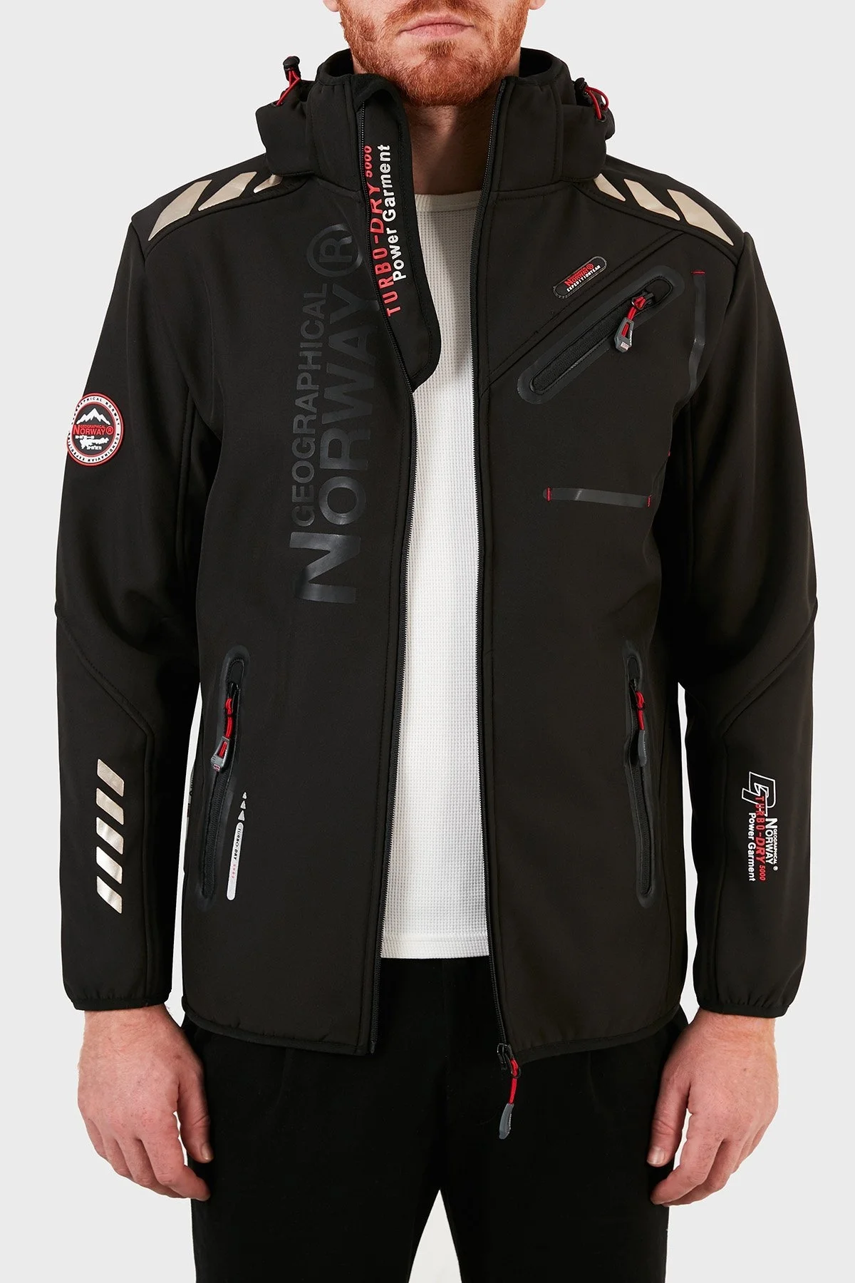 Norway Geographical Kapüşonlu Su Geçirmez 5000 mm Outdoor Erkek Mont ROYAUTE SİYAH - 8