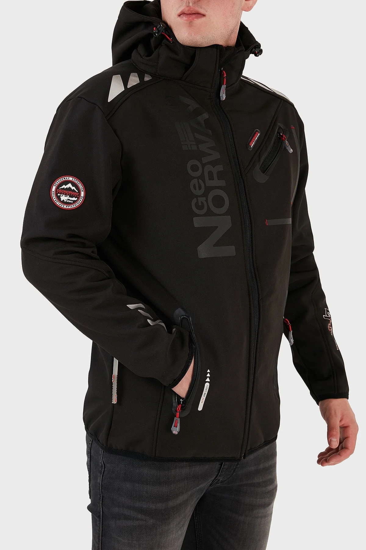 Norway Geographical Kapüşonlu Su Geçirmez 5000 mm Outdoor Erkek Mont ROYAUTE SİYAH - 11