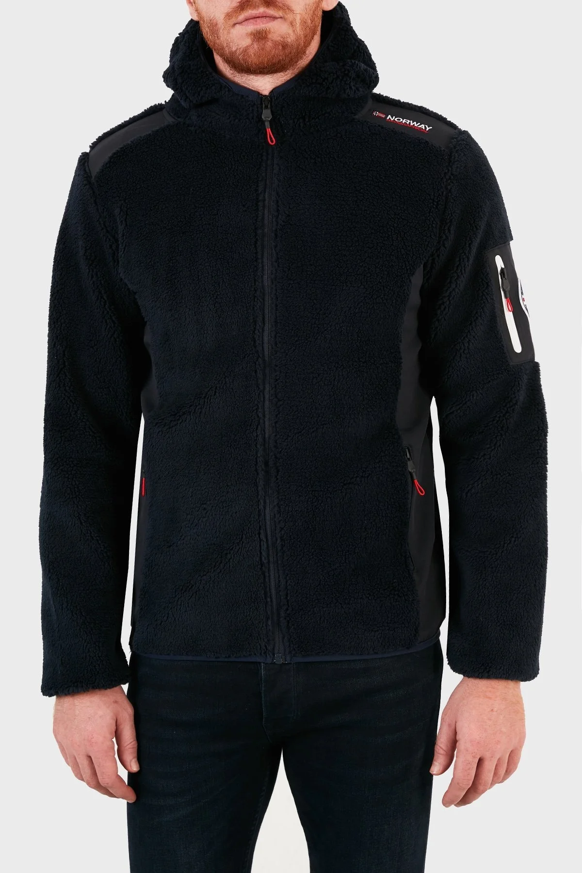 Norway Geographical Kapüşonlu Yumuşak Dokulu Rüzgar Geçirmez Outdoor Erkek Polar TUFOUR LACİVERT - 1