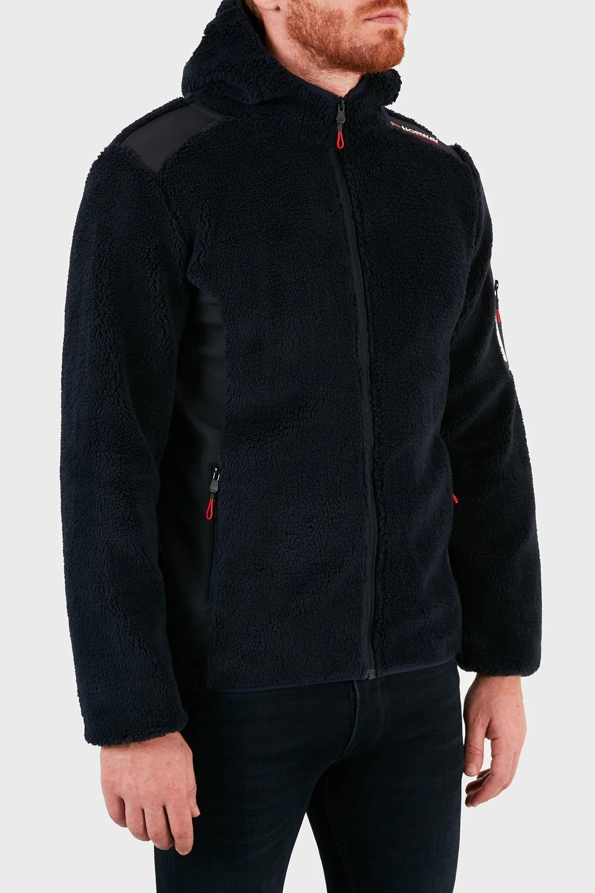 Norway Geographical Kapüşonlu Yumuşak Dokulu Rüzgar Geçirmez Outdoor Erkek Polar TUFOUR LACİVERT - 3