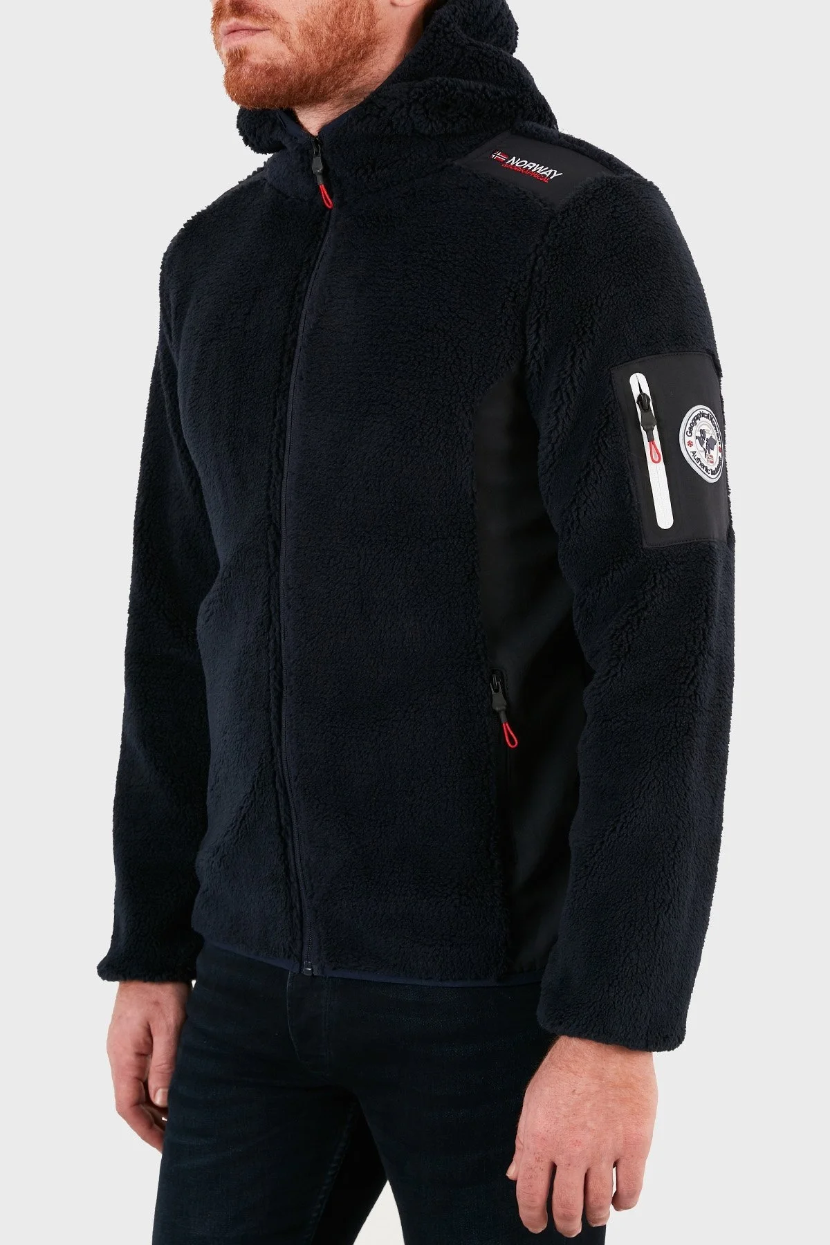 Norway Geographical Kapüşonlu Yumuşak Dokulu Rüzgar Geçirmez Outdoor Erkek Polar TUFOUR LACİVERT - 4