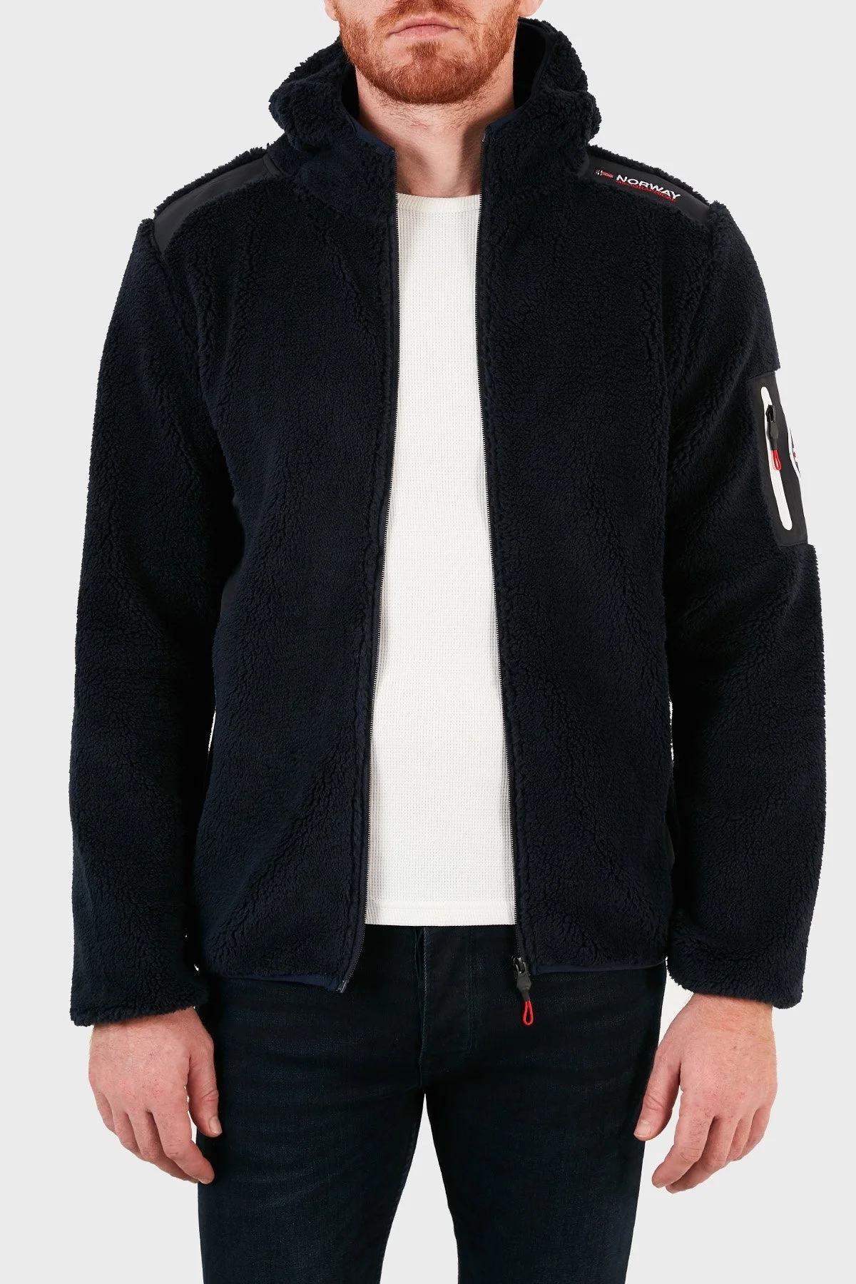 Norway Geographical Kapüşonlu Yumuşak Dokulu Rüzgar Geçirmez Outdoor Erkek Polar TUFOUR LACİVERT - 6