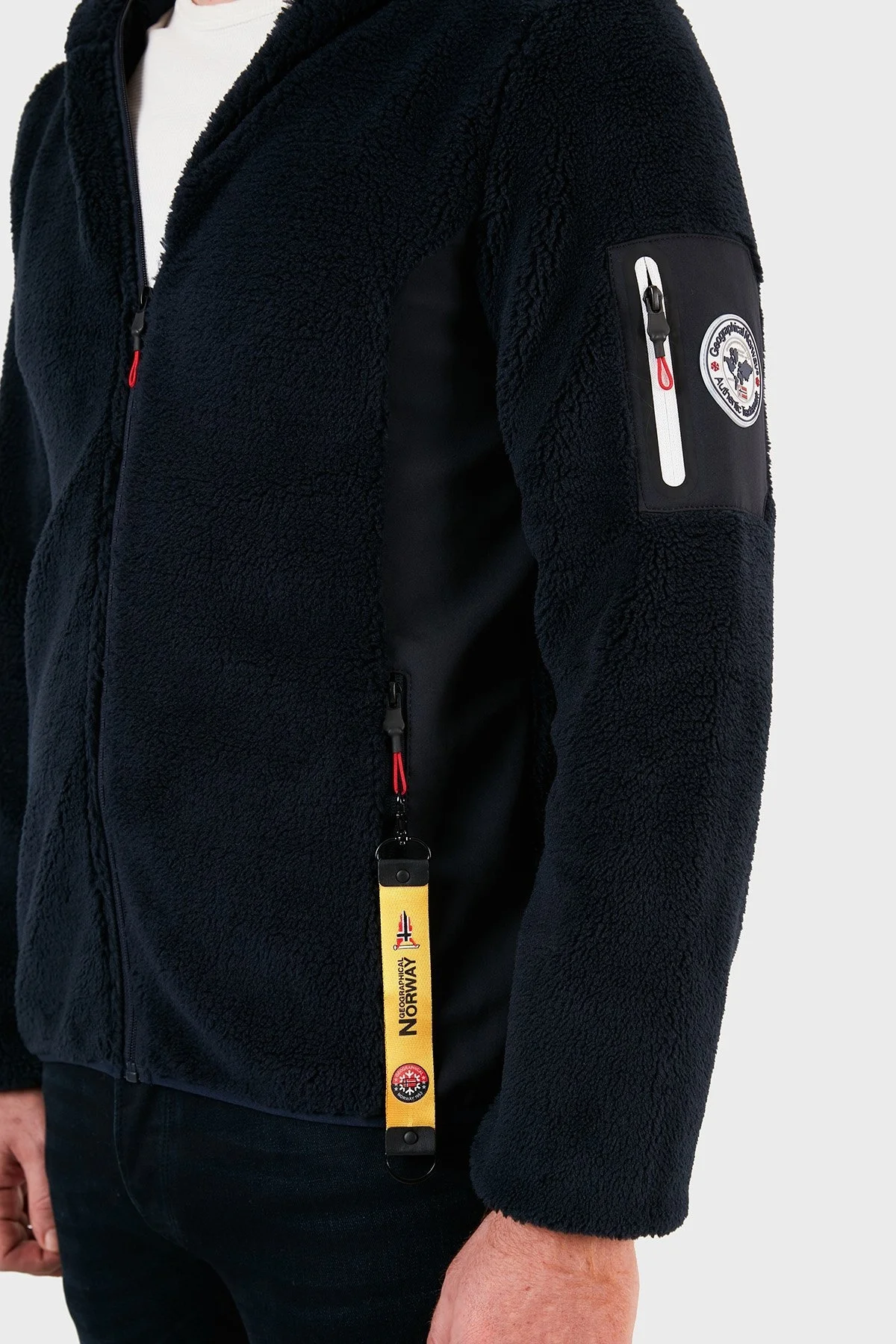 Norway Geographical Kapüşonlu Yumuşak Dokulu Rüzgar Geçirmez Outdoor Erkek Polar TUFOUR LACİVERT - 7