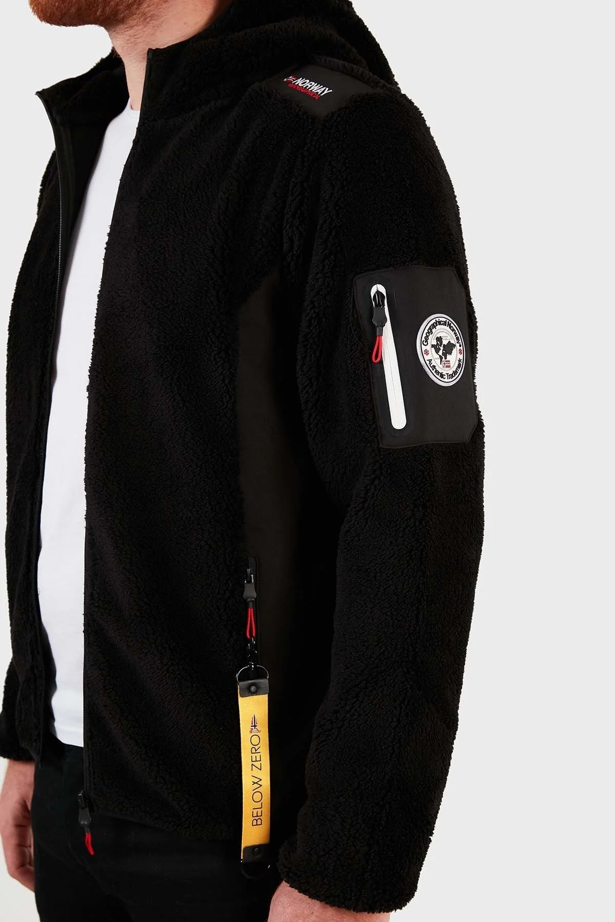 Norway Geographical Kapüşonlu Yumuşak Dokulu Rüzgar Geçirmez Outdoor Erkek Polar TUFOUR SİYAH - 14