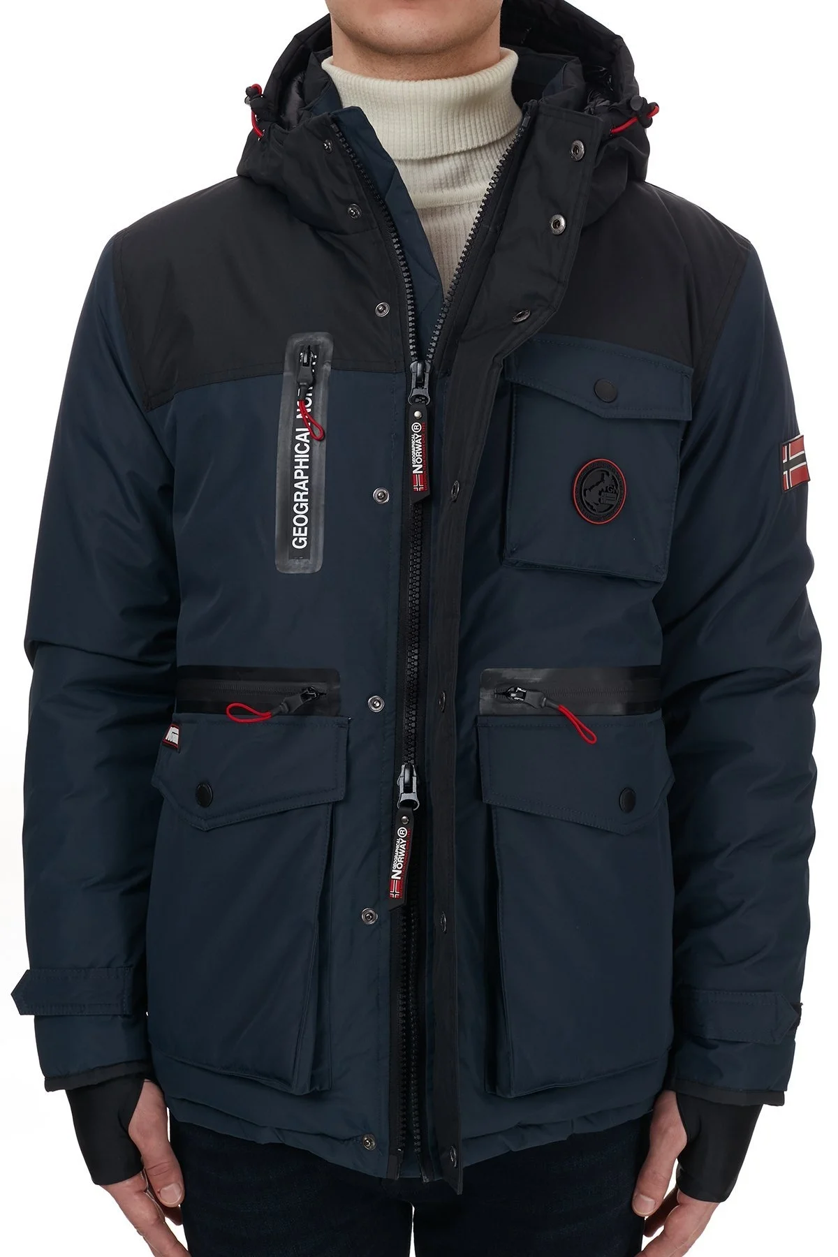 Norway Geographical Kapüşonlu Suya Dayanıklı Outdoor Erkek Parka ARAGON LACİVERT - 5