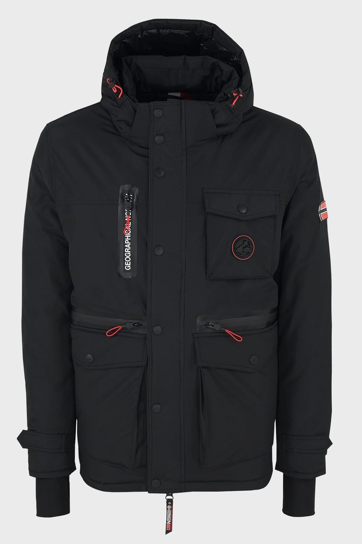 Norway Geographical Kapüşonlu Suya Dayanıklı Outdoor Erkek Parka ARAGON SİYAH - 1