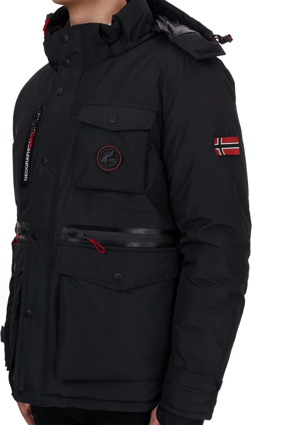 Norway Geographical Kapüşonlu Suya Dayanıklı Outdoor Erkek Parka ARAGON SİYAH - 4