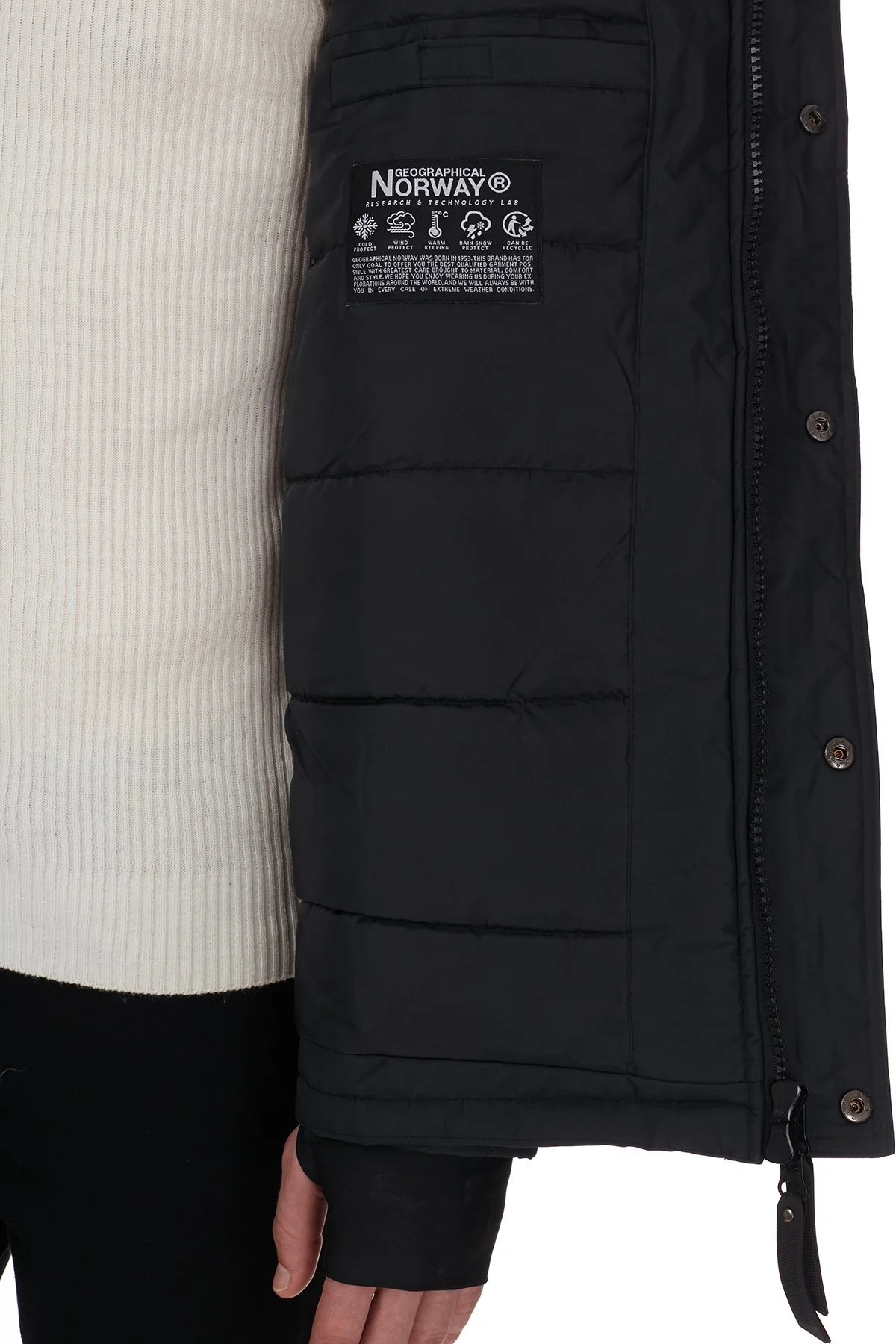 Norway Geographical Kapüşonlu Suya Dayanıklı Outdoor Erkek Parka ARAGON SİYAH - 7