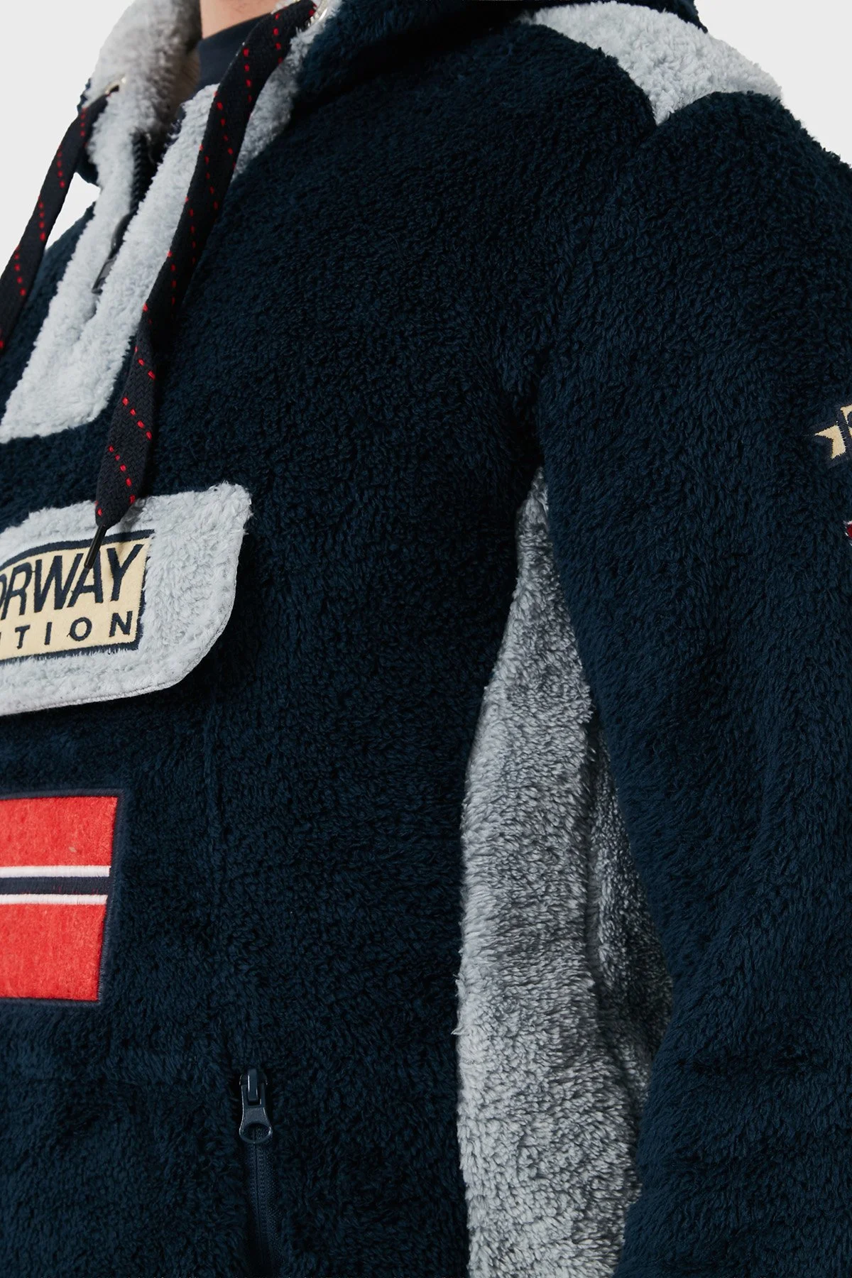 Norway Geographical Kapüşonlu Yarım Fermuarlı Outdoor Polar Erkek Sweat GYMCLASSSHERCO LACİVERT - 12