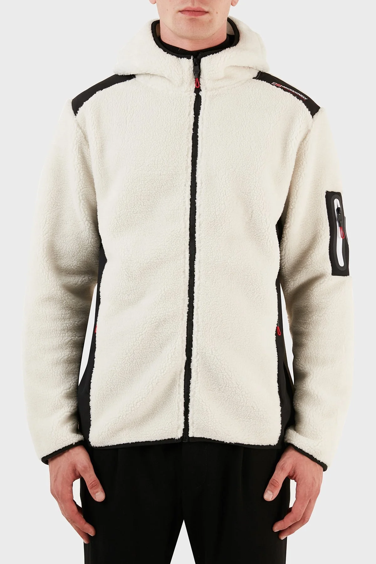 Norway Geographical Kapüşonlu Yumuşak Dokulu Rüzgar Geçirmez Outdoor Erkek Polar TUFOUR BEYAZ - 1