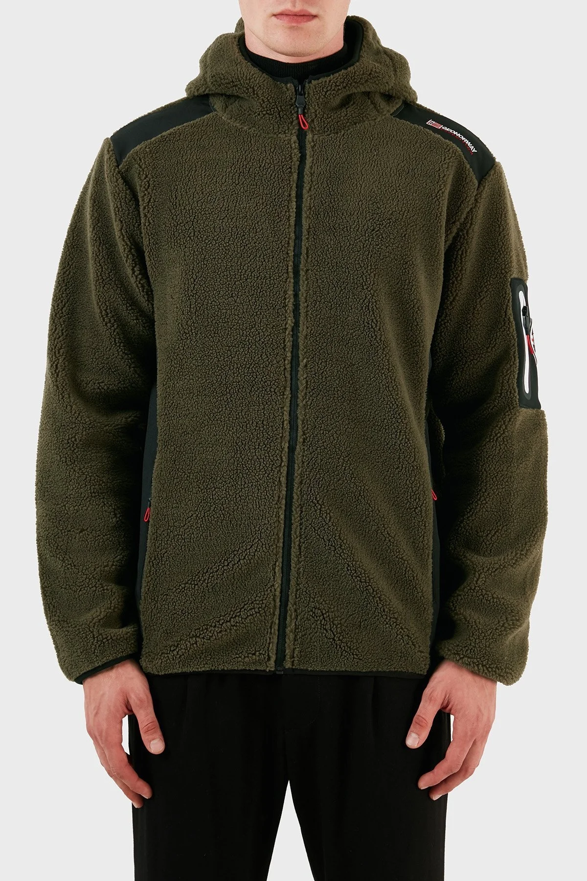 Norway Geographical Kapüşonlu Yumuşak Dokulu Rüzgar Geçirmez Outdoor Erkek Polar TUFOUR HAKİ - 1