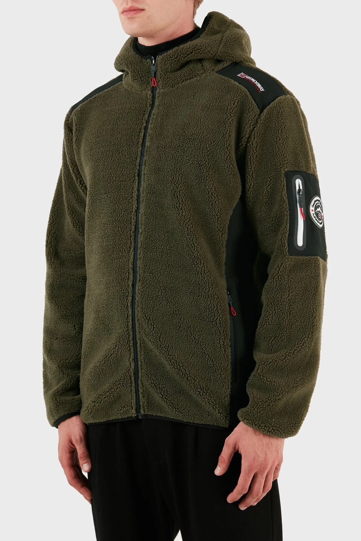 Norway Geographical Kapüşonlu Yumuşak Dokulu Rüzgar Geçirmez Outdoor Erkek Polar TUFOUR HAKİ - 6