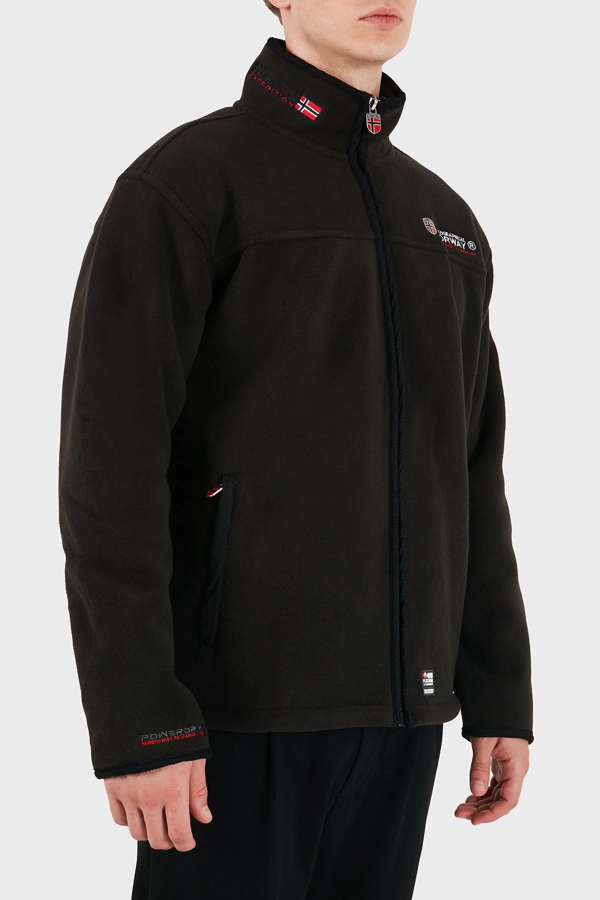 Norway Geographical Logolu Yumuşak Dokulu Soğuğa Dayanıklı Outdoor Erkek Polar UBOLT Siyah - 5