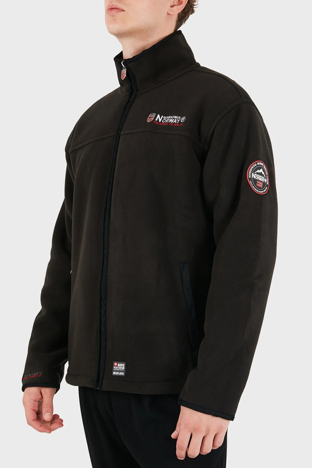 Norway Geographical Logolu Yumuşak Dokulu Soğuğa Dayanıklı Outdoor Erkek Polar UBOLT Siyah - 6