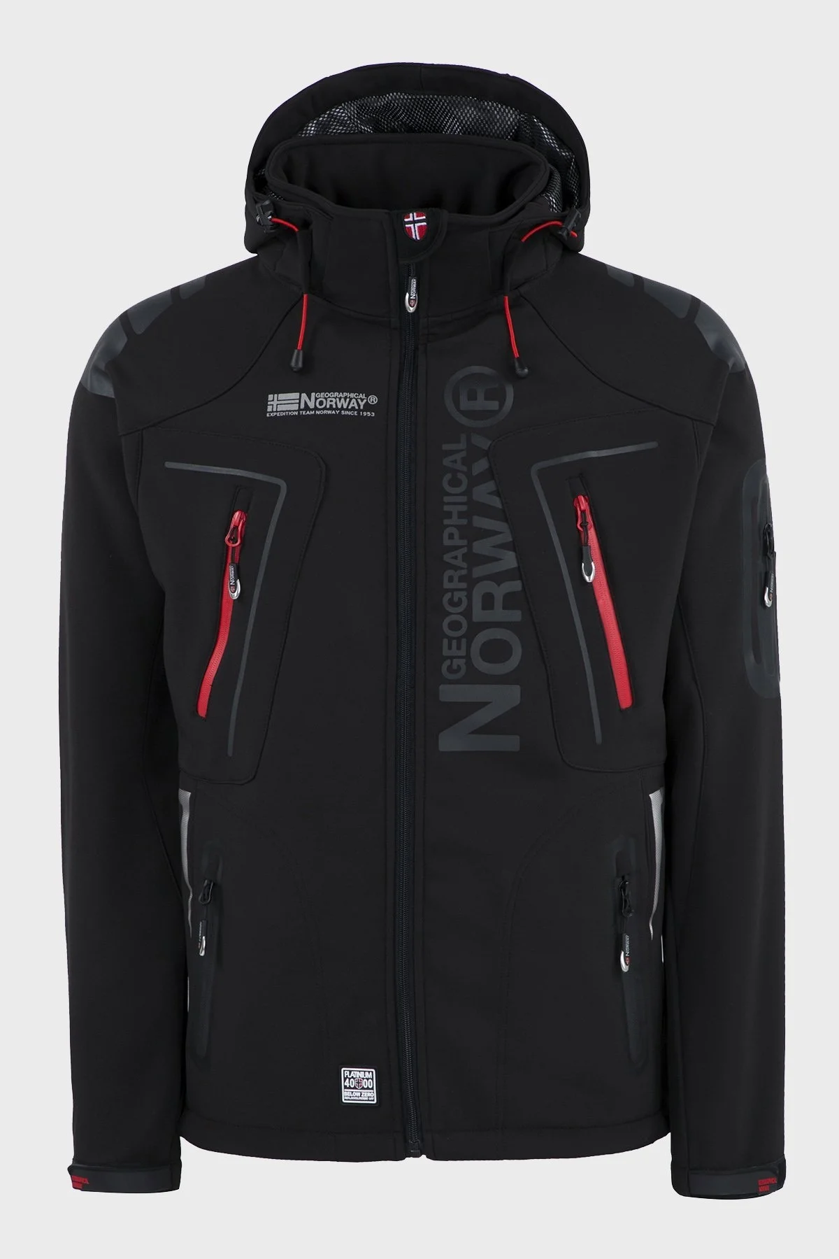 Norway Geographical Su Geçirmez 4000 mm Kapüşonlu Outdoor Erkek Mont TECHNO SİYAH - 1