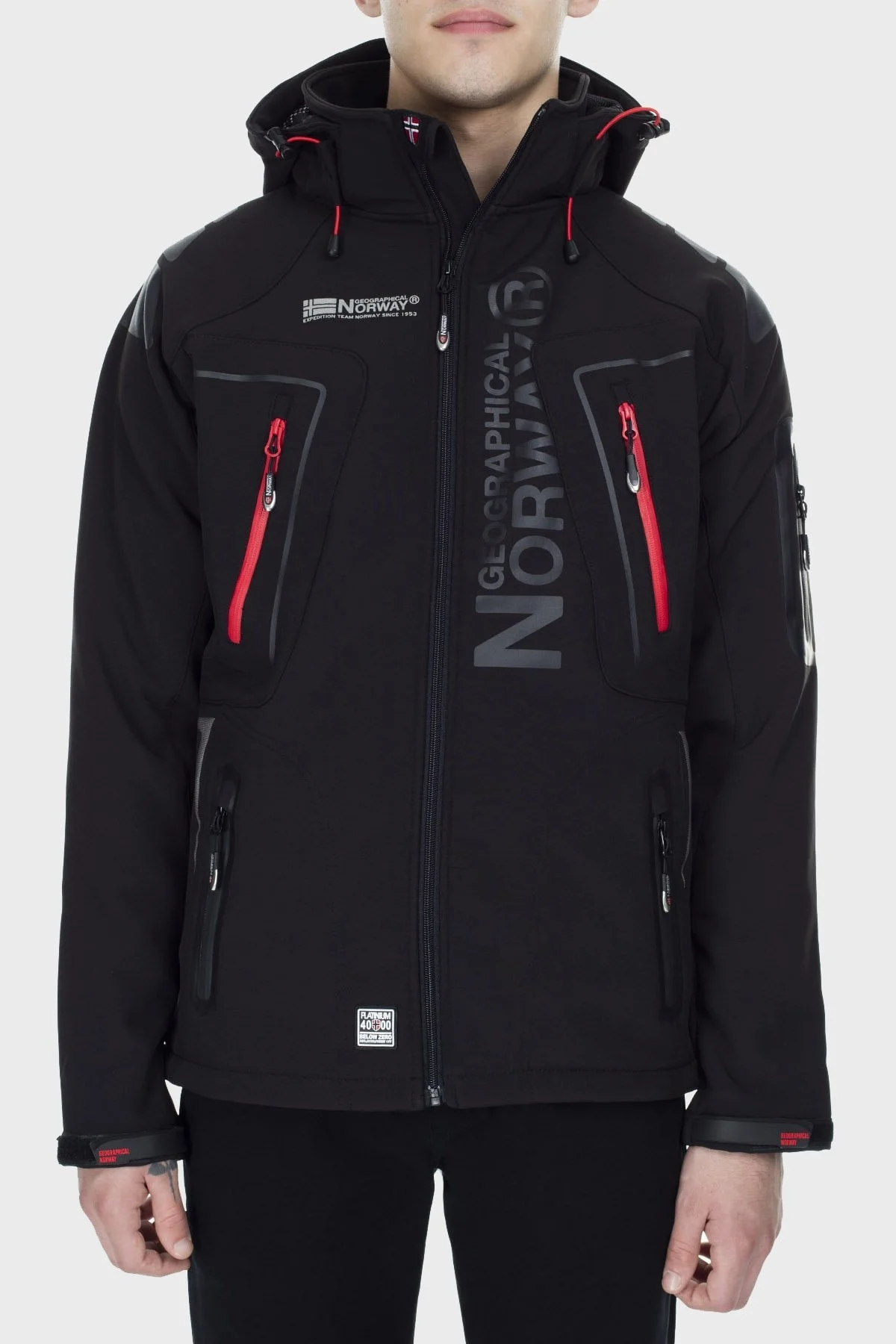 Norway Geographical Su Geçirmez 4000 mm Kapüşonlu Outdoor Erkek Mont TECHNO SİYAH - 2