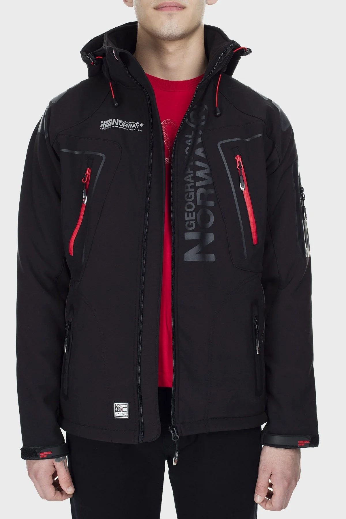 Norway Geographical Su Geçirmez 4000 mm Kapüşonlu Outdoor Erkek Mont TECHNO SİYAH - 5