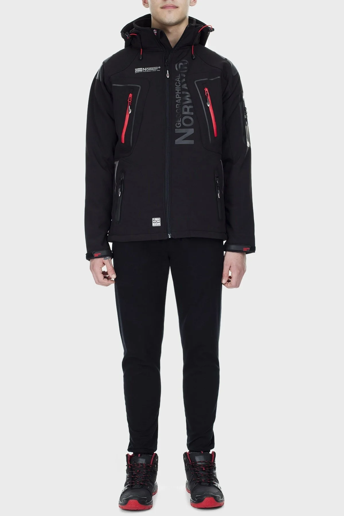 Norway Geographical Su Geçirmez 4000 mm Kapüşonlu Outdoor Erkek Mont TECHNO SİYAH - 7