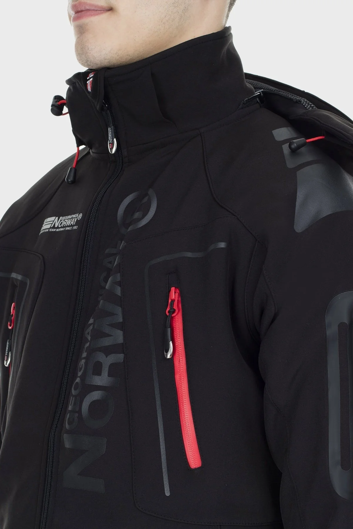 Norway Geographical Su Geçirmez 4000 mm Kapüşonlu Outdoor Erkek Mont TECHNO SİYAH - 8