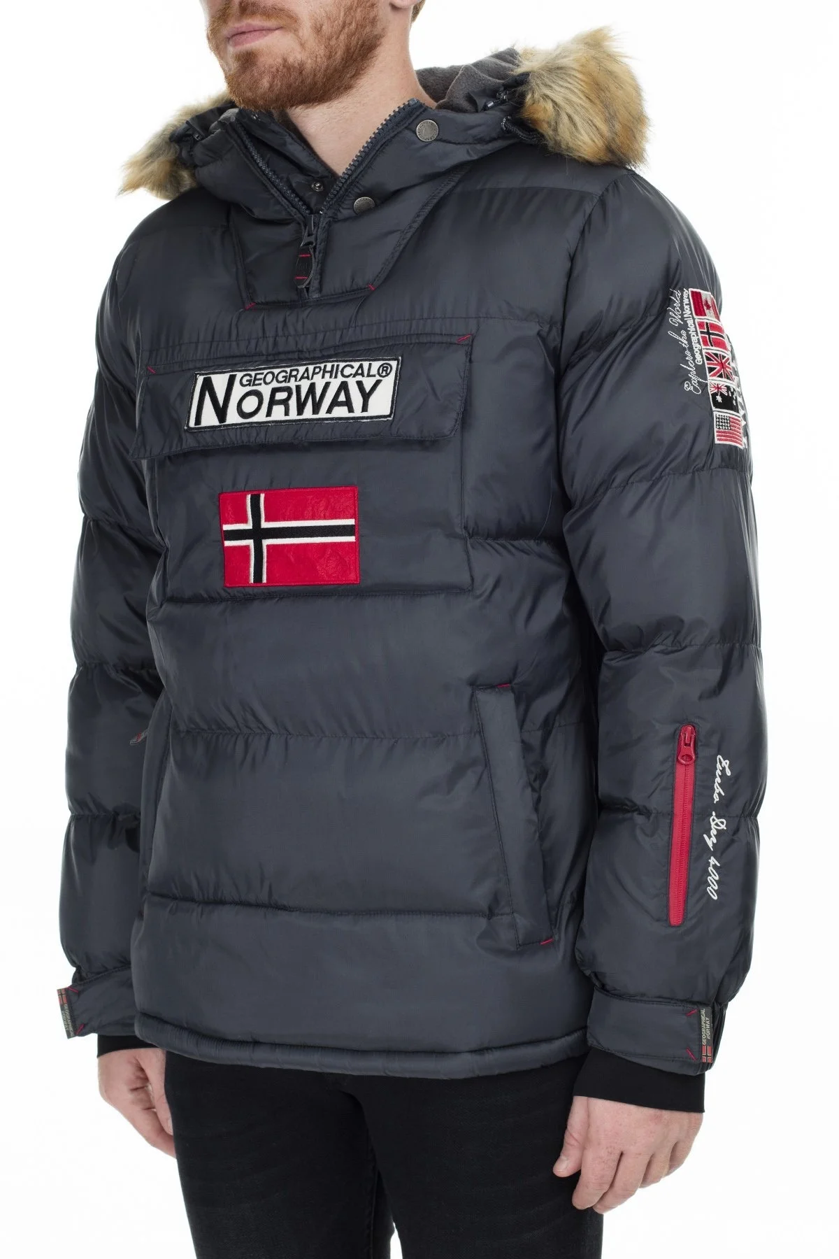 Norway Geographical Outdoor Erkek Parka BILBOQUET KOYU GRİ - 4