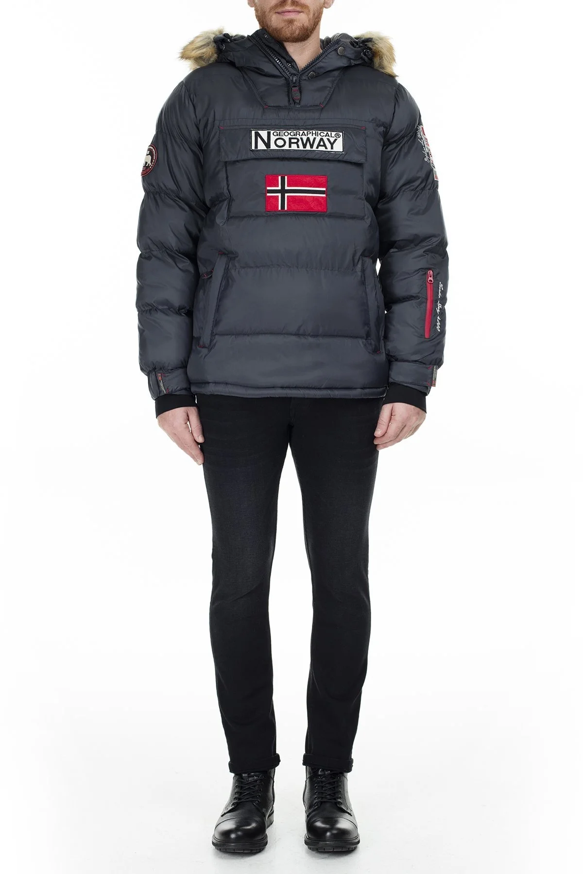 Norway Geographical Outdoor Erkek Parka BILBOQUET KOYU GRİ - 6