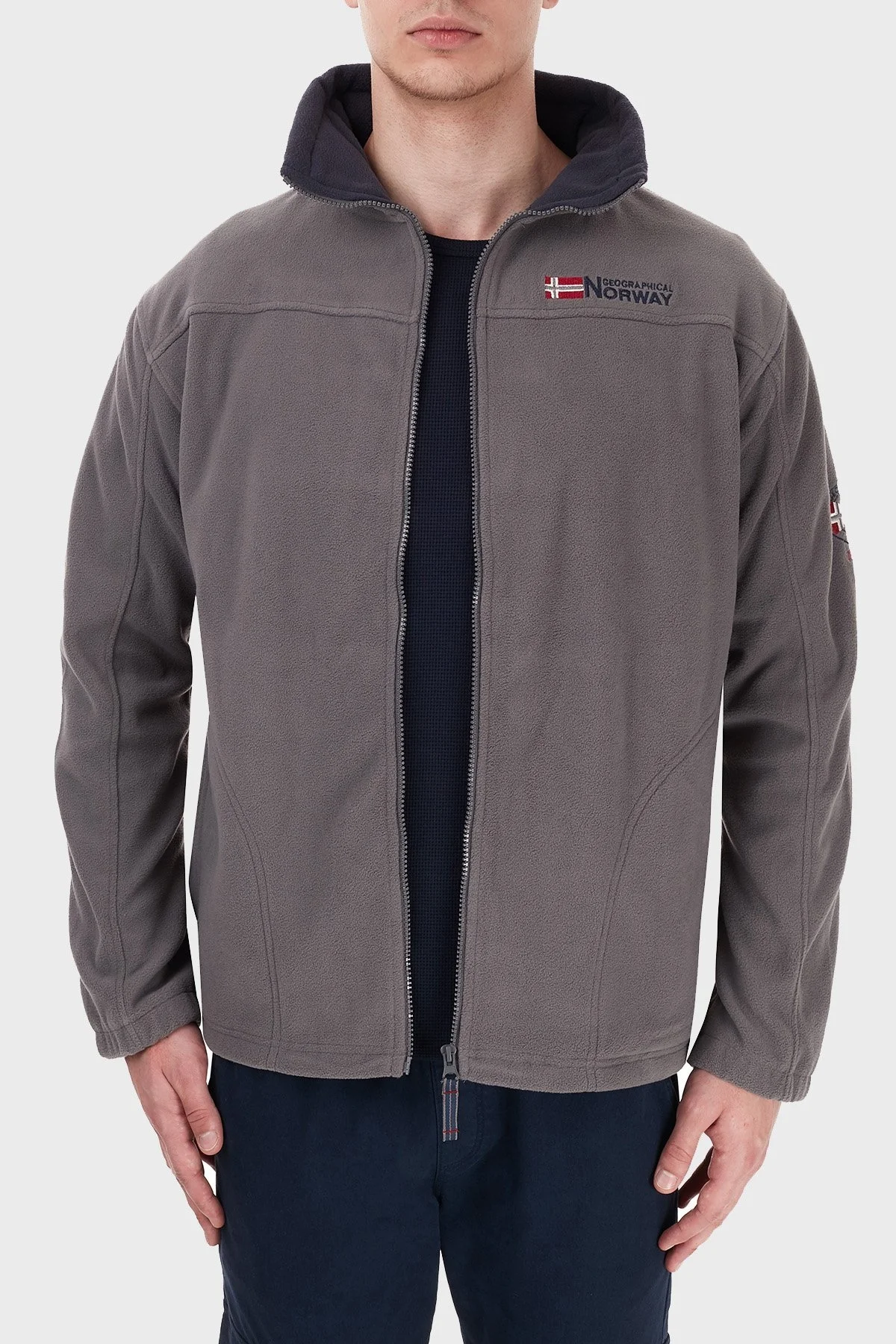 Norway Geographical Yumuşak Dokulu Soğuğa Dayanıklı Outdoor Erkek Polar TAMAZONIE KOYU GRİ - 4