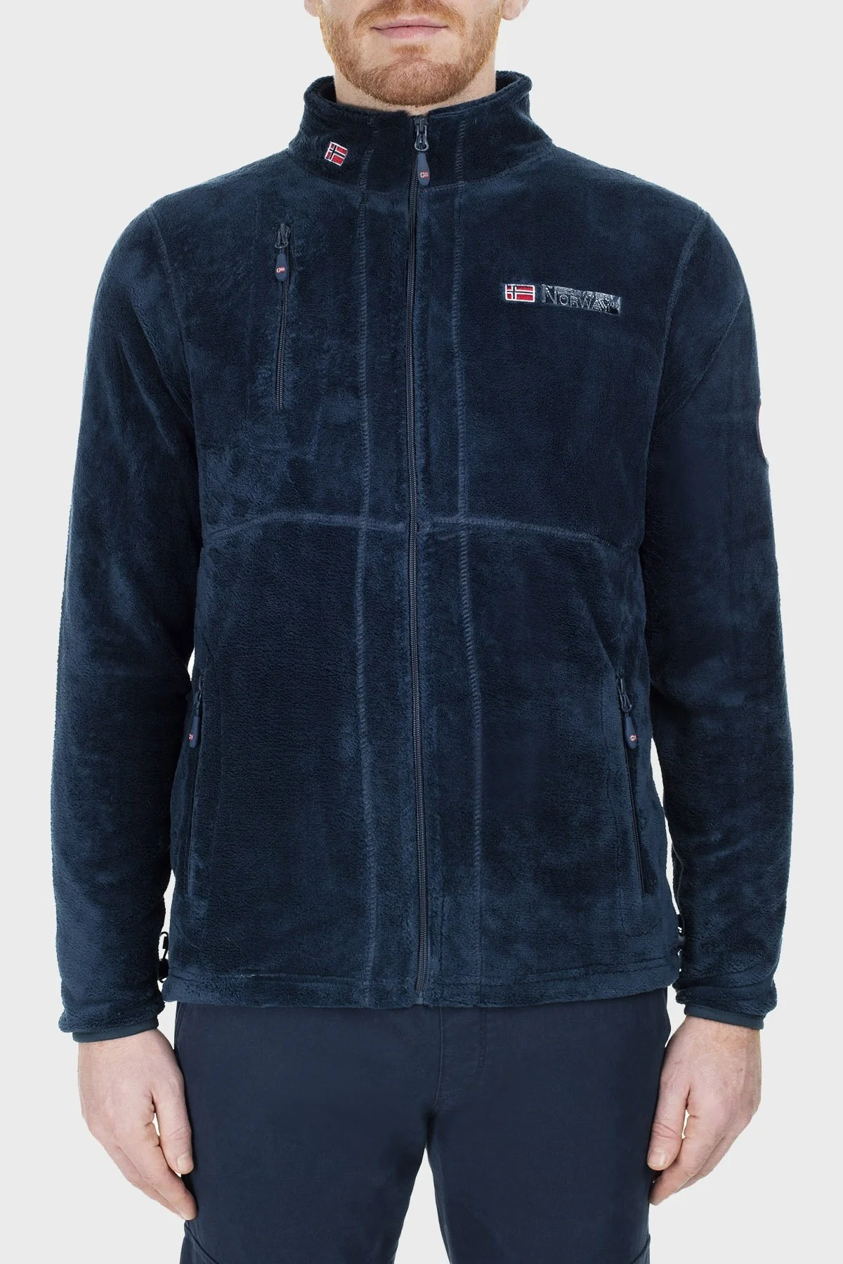 Norway Geographical Yumuşak Dokulu Soğuğa Dayanıklı Fermuarlı Outdoor Erkek Polar UPLOAD LACİVERT - 10