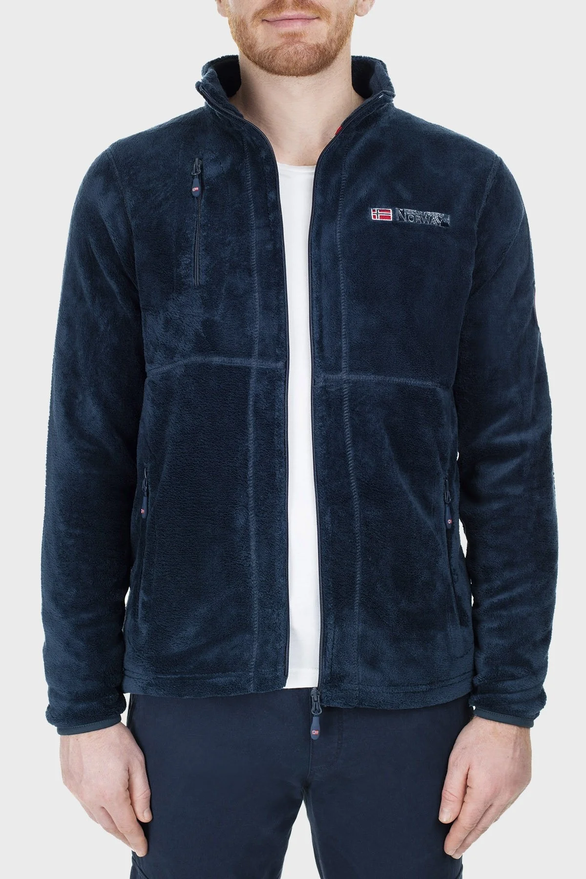 Norway Geographical Yumuşak Dokulu Soğuğa Dayanıklı Fermuarlı Outdoor Erkek Polar UPLOAD LACİVERT - 11