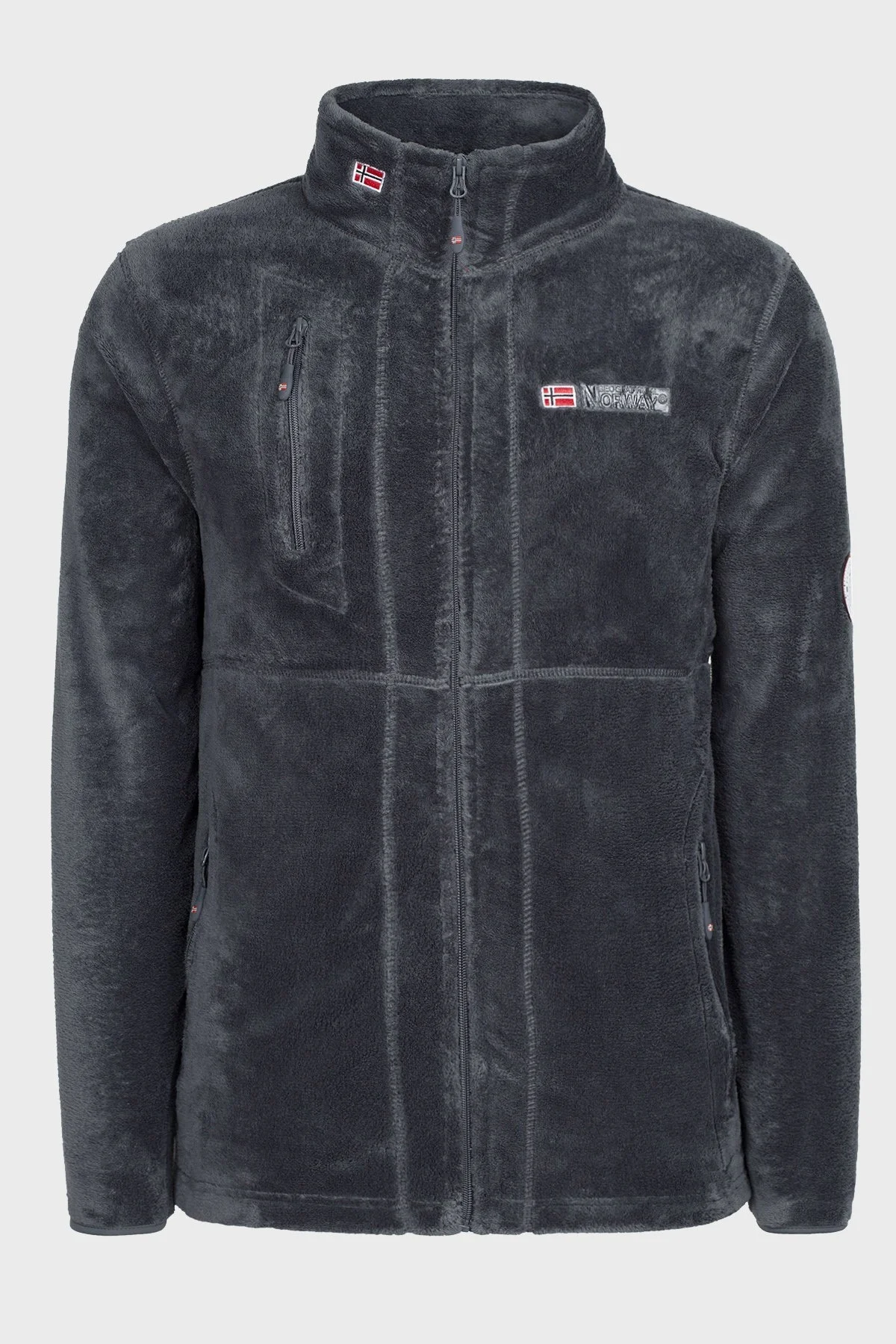 Norway Geographical Yumuşak Dokulu Soğuğa Dayanıklı Fermuarlı Outdoor Erkek Polar UPLOAD KOYU GRİ - 8