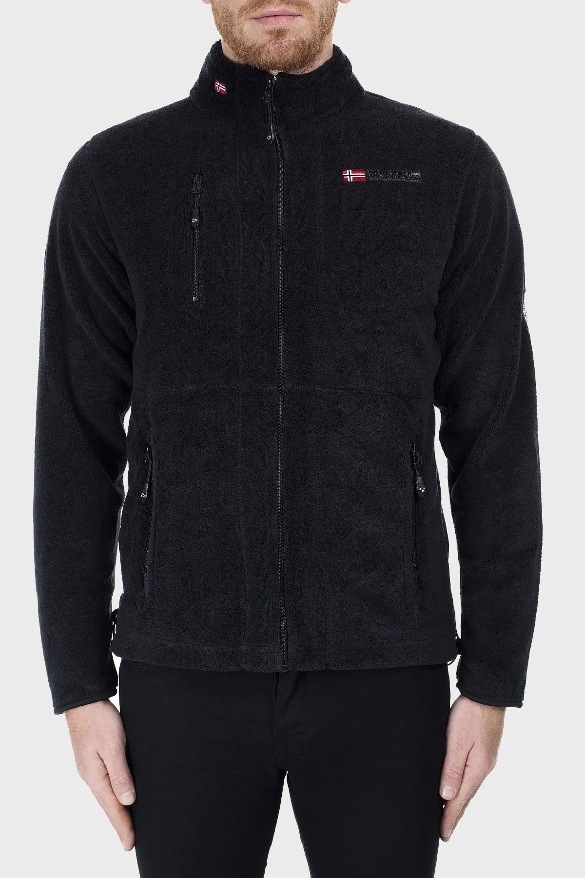 Norway Geographical Yumuşak Dokulu Soğuğa Dayanıklı Fermuarlı Outdoor Erkek Polar UPLOAD SİYAH - 10