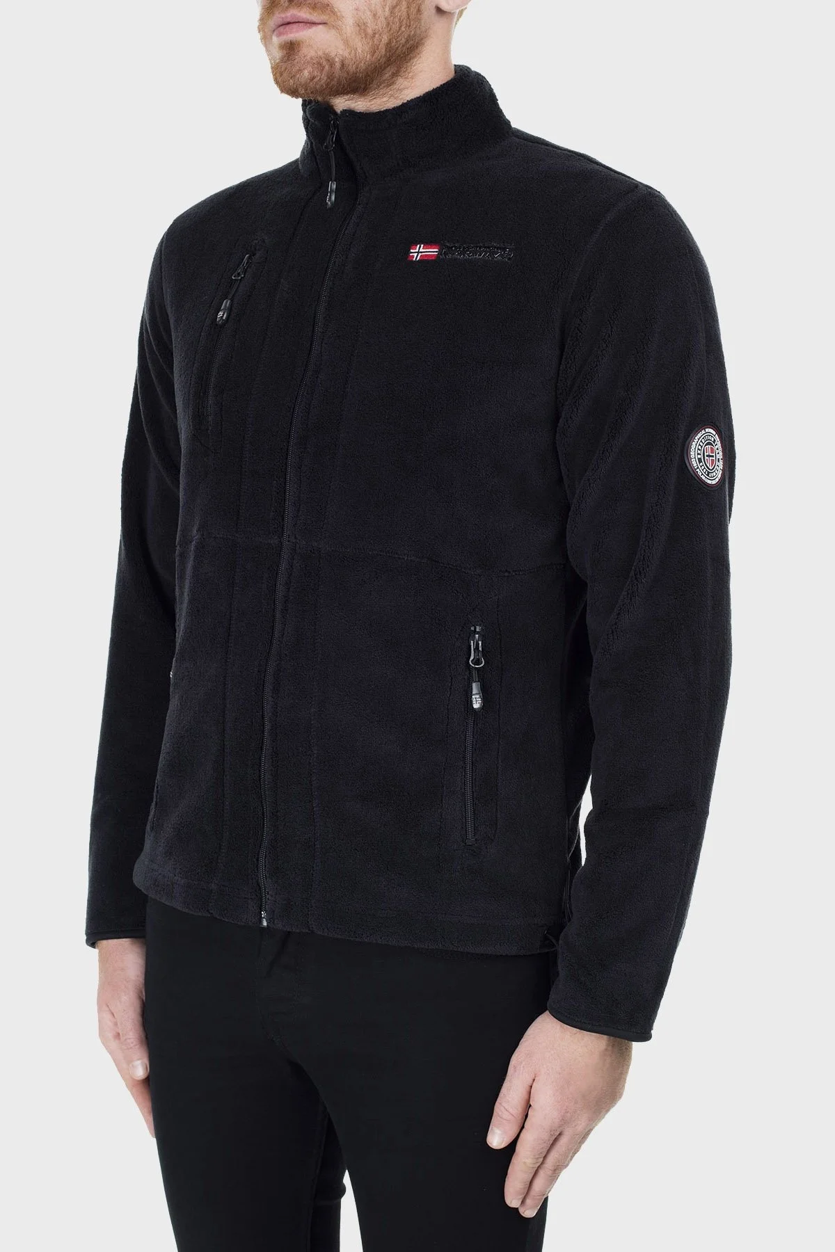 Norway Geographical Yumuşak Dokulu Soğuğa Dayanıklı Fermuarlı Outdoor Erkek Polar UPLOAD SİYAH - 11